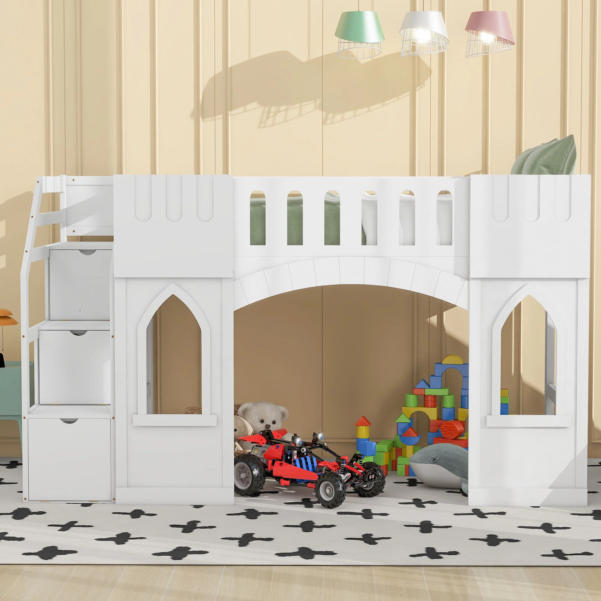 Loft Bed With Storage Staircase And Windows - Image 8