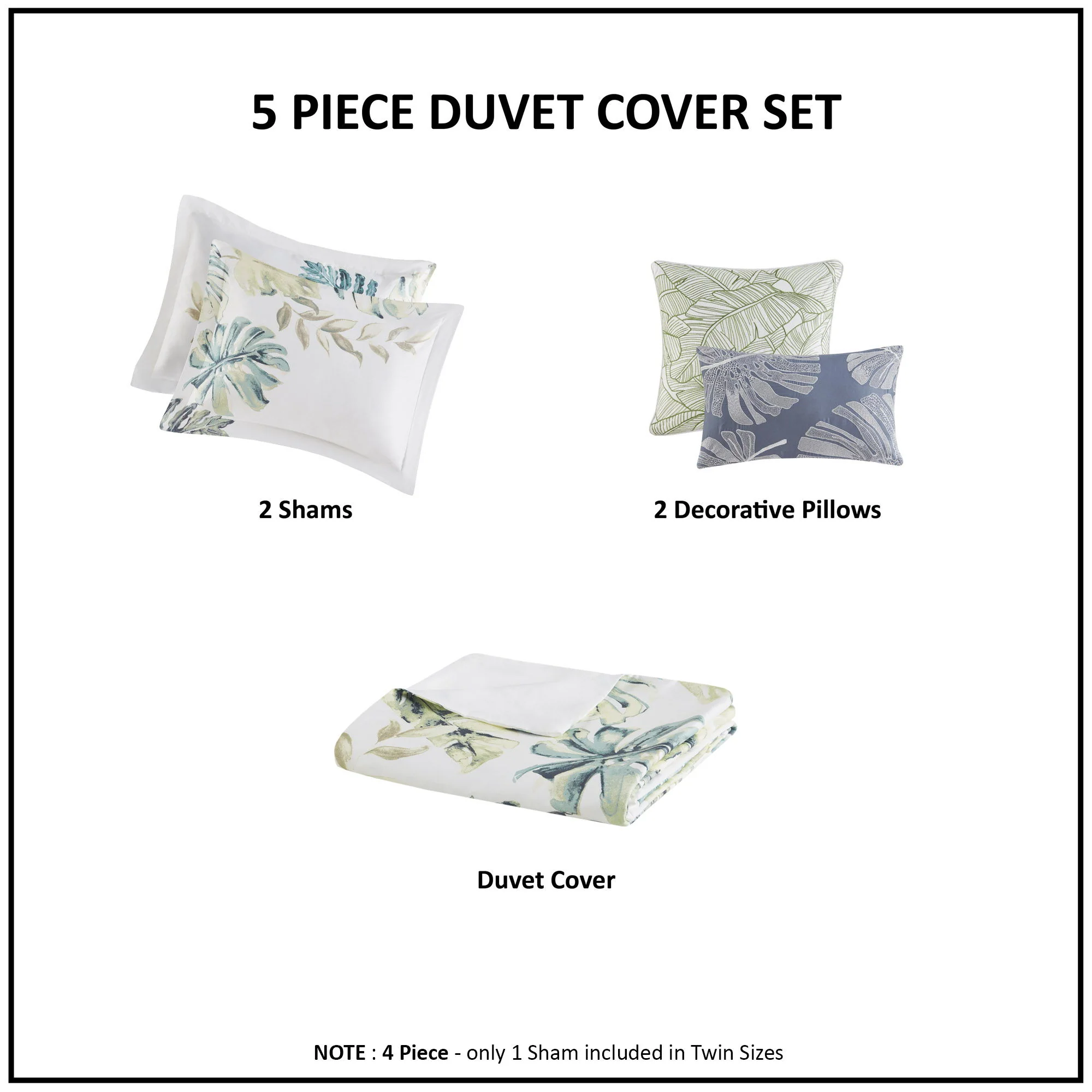 Lorelai - Printed 5 Piece Duvet Cover Set - Multi - Image 4