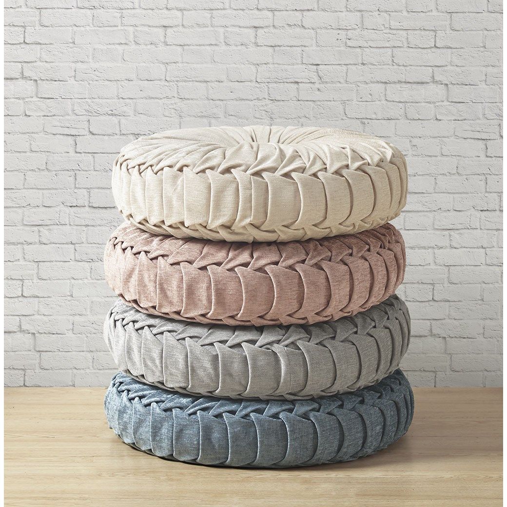 Loretta - Round Floor Pillow Cushion - Ivory - Image 4