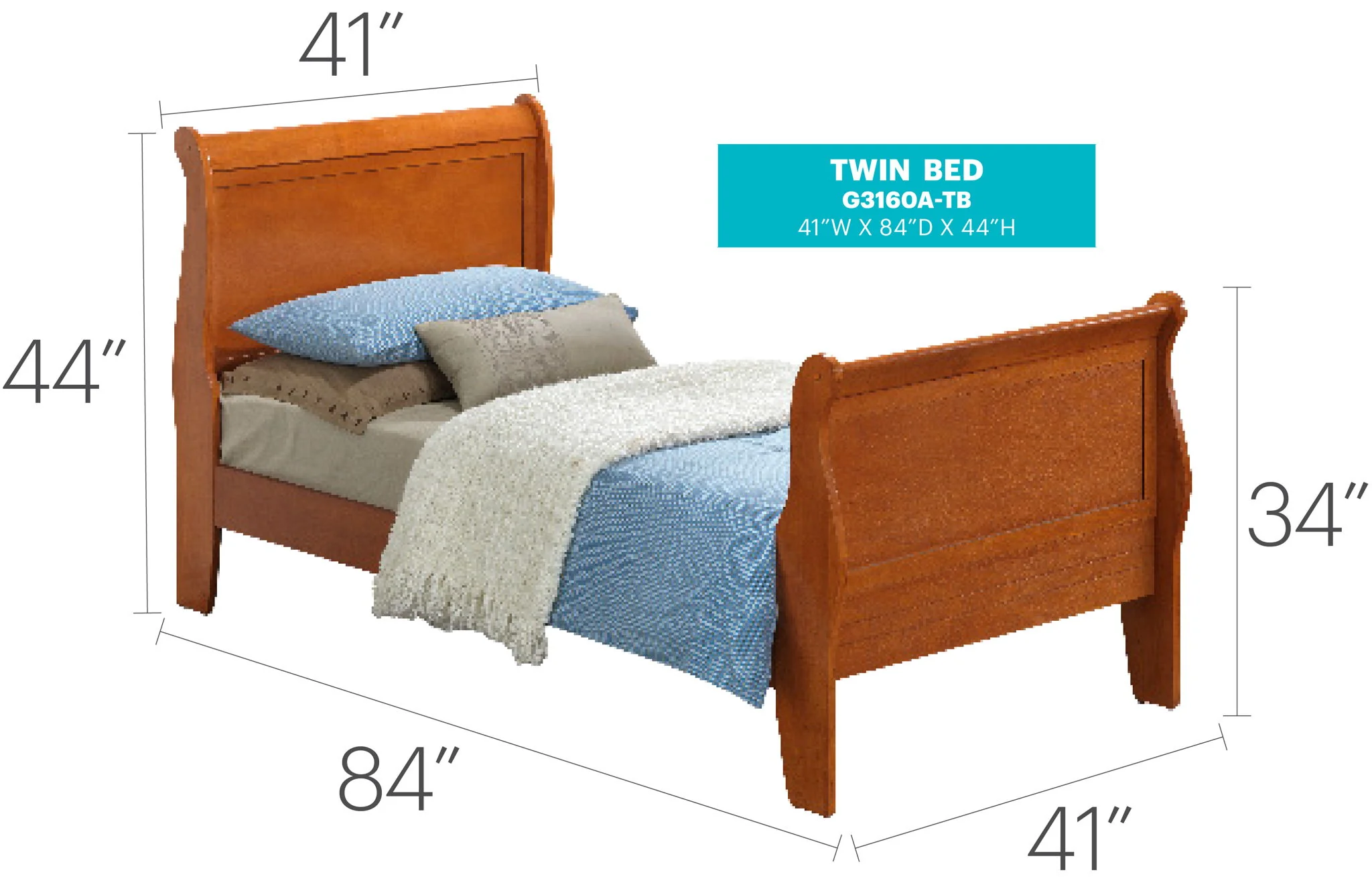 Louis Phillipe - Panel Sleigh Bed - Image 19