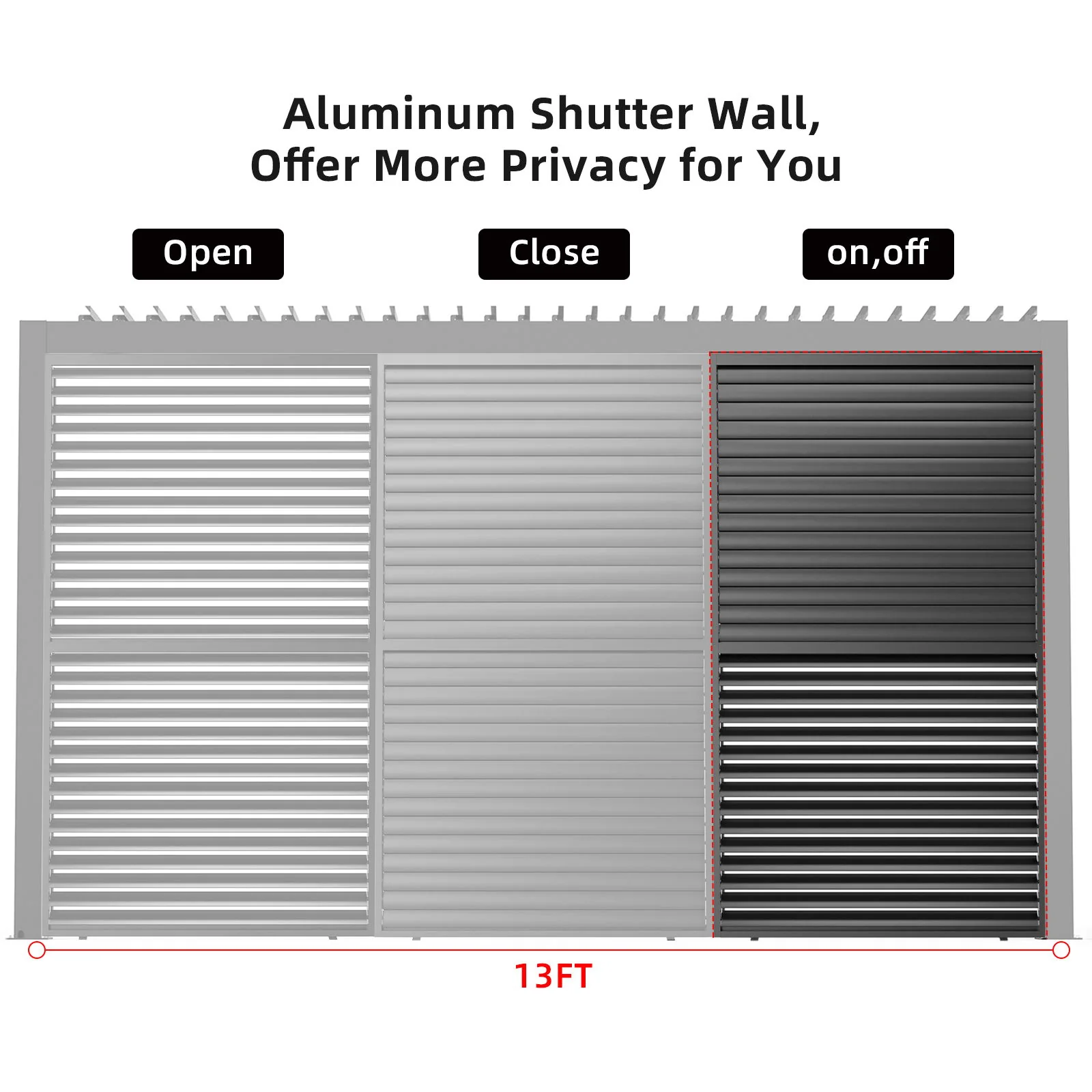 Louver Grille 1 / 3 13Ft Frame & Louvers - Black - Image 2
