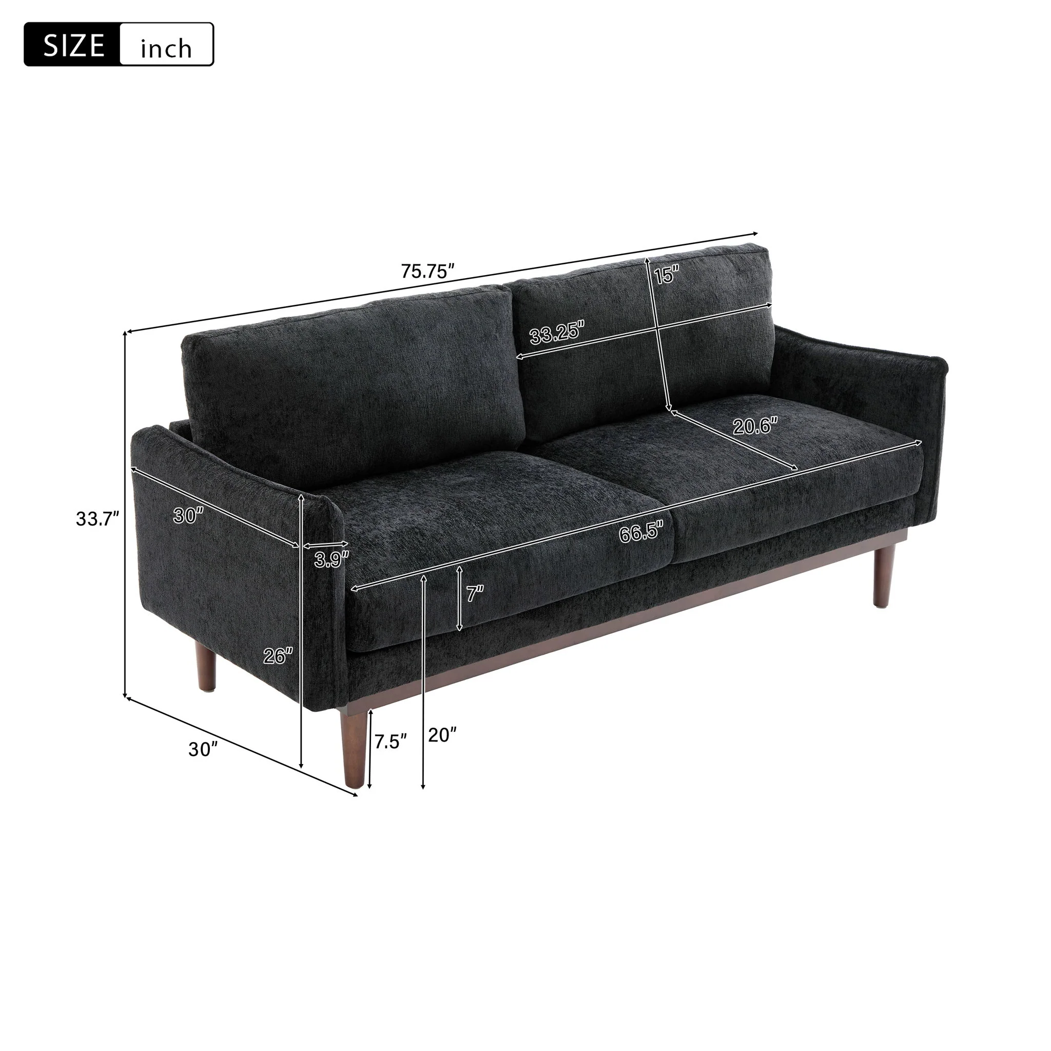 Loveseat Sofa With Spacious Seating - Image 8