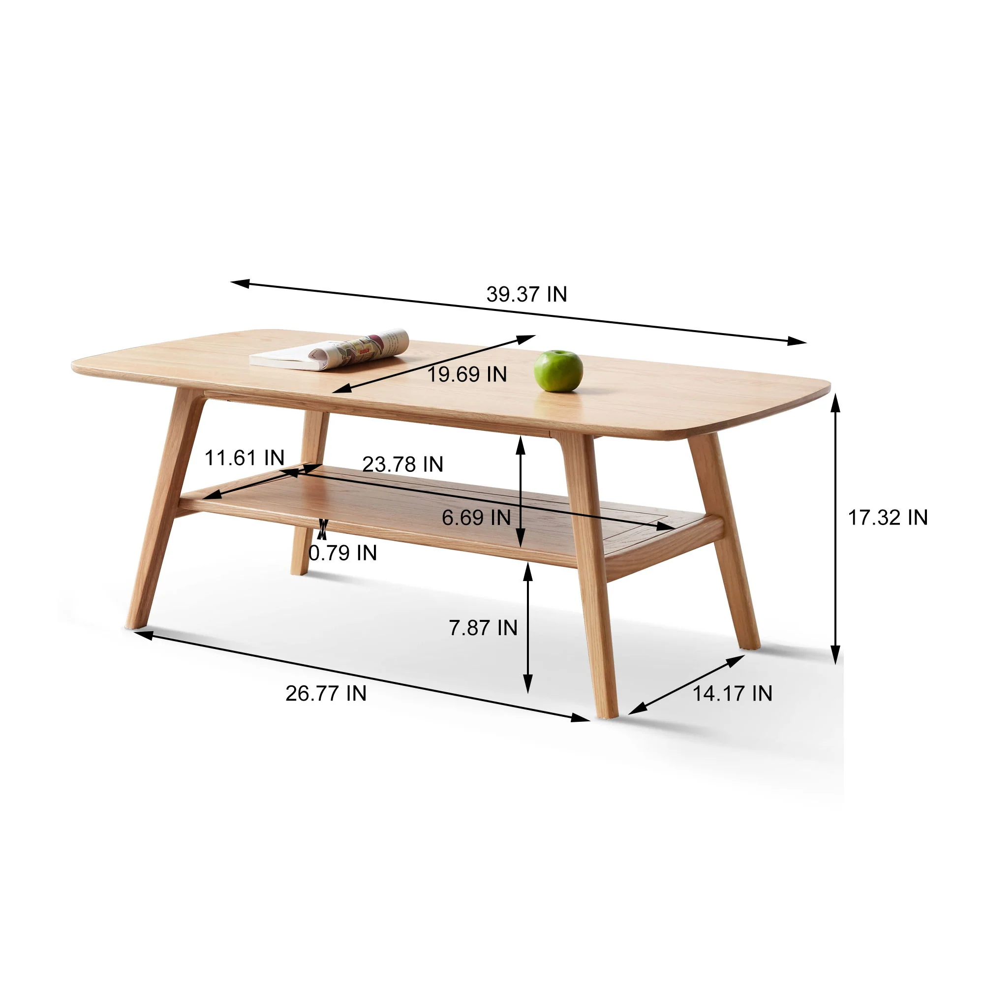 Low Coffee Table With Storage Shelf - Image 10