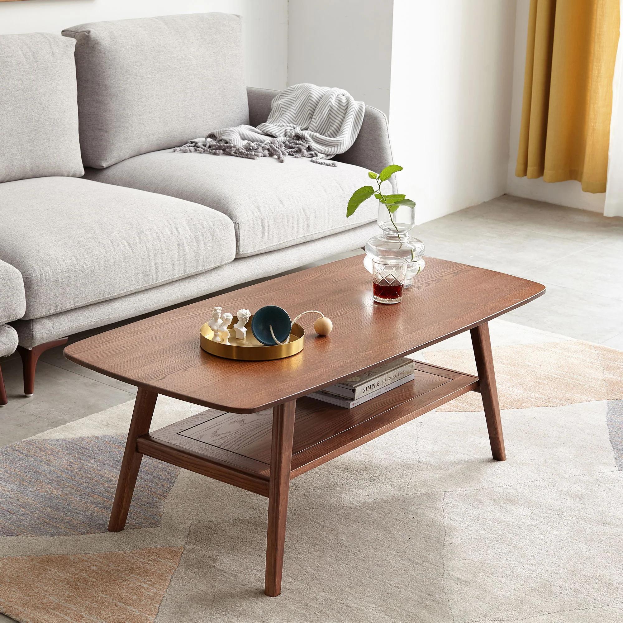 Low Coffee Table With Storage Shelf - Image 5
