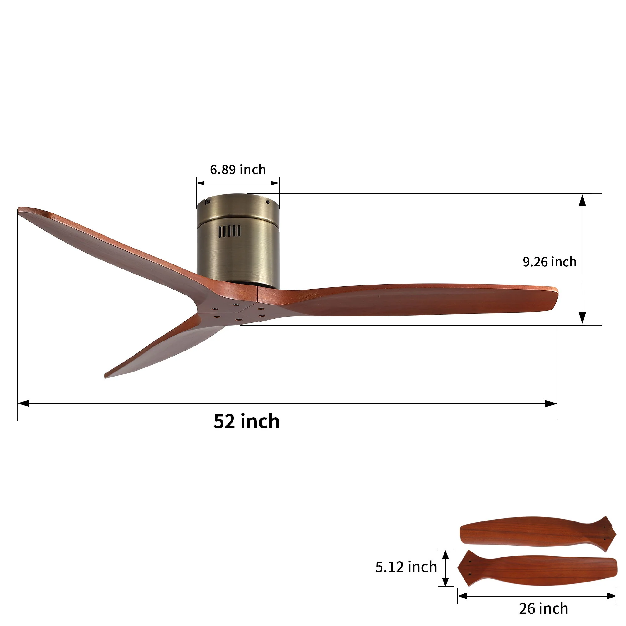 Low Profile Flush Mount Ceiling Fan Without Light - Image 6