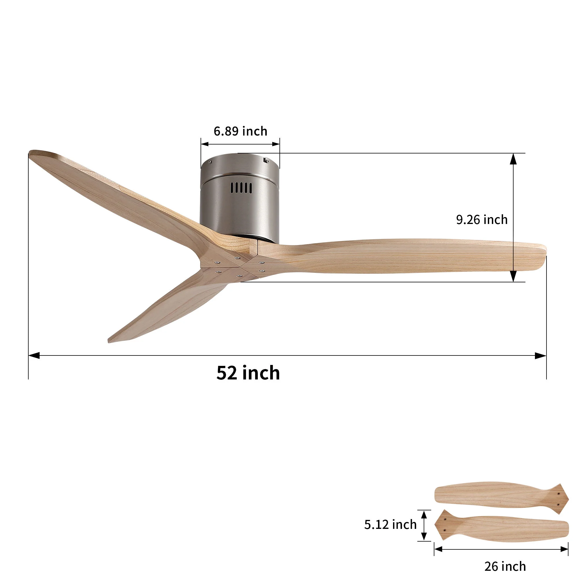 Low Profile Flush Mount Ceiling Fan Without Light - Image 8