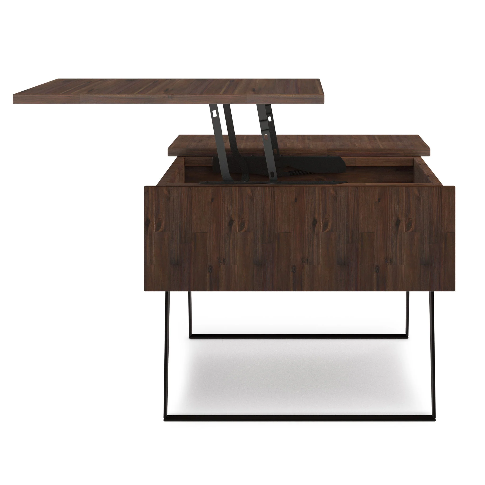 Lowry - Lift Top Coffee Table - Distressed Charcoal Brown - Image 2