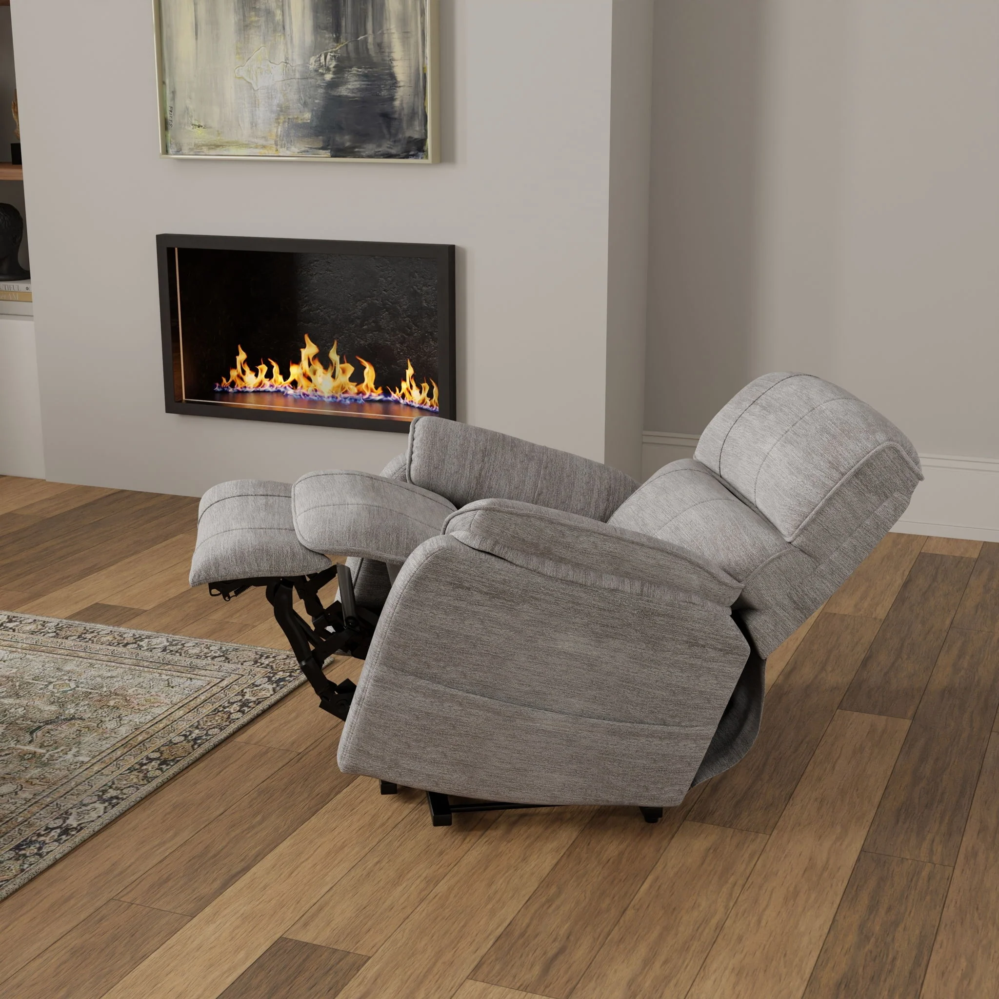 Lucie - Fabric Power Lift Chair - Gray - Image 3