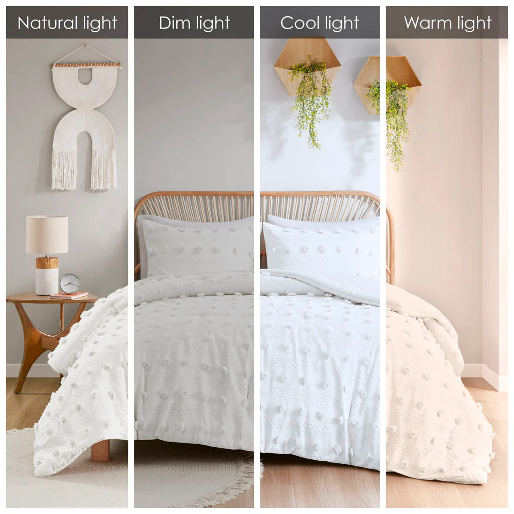 Lucy - Clip Jacquard Comforter Set - Ivory - Image 4