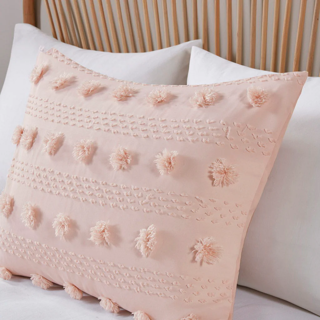 Lucy - Clip Jacquard King Comforter Set - Pink - Image 3