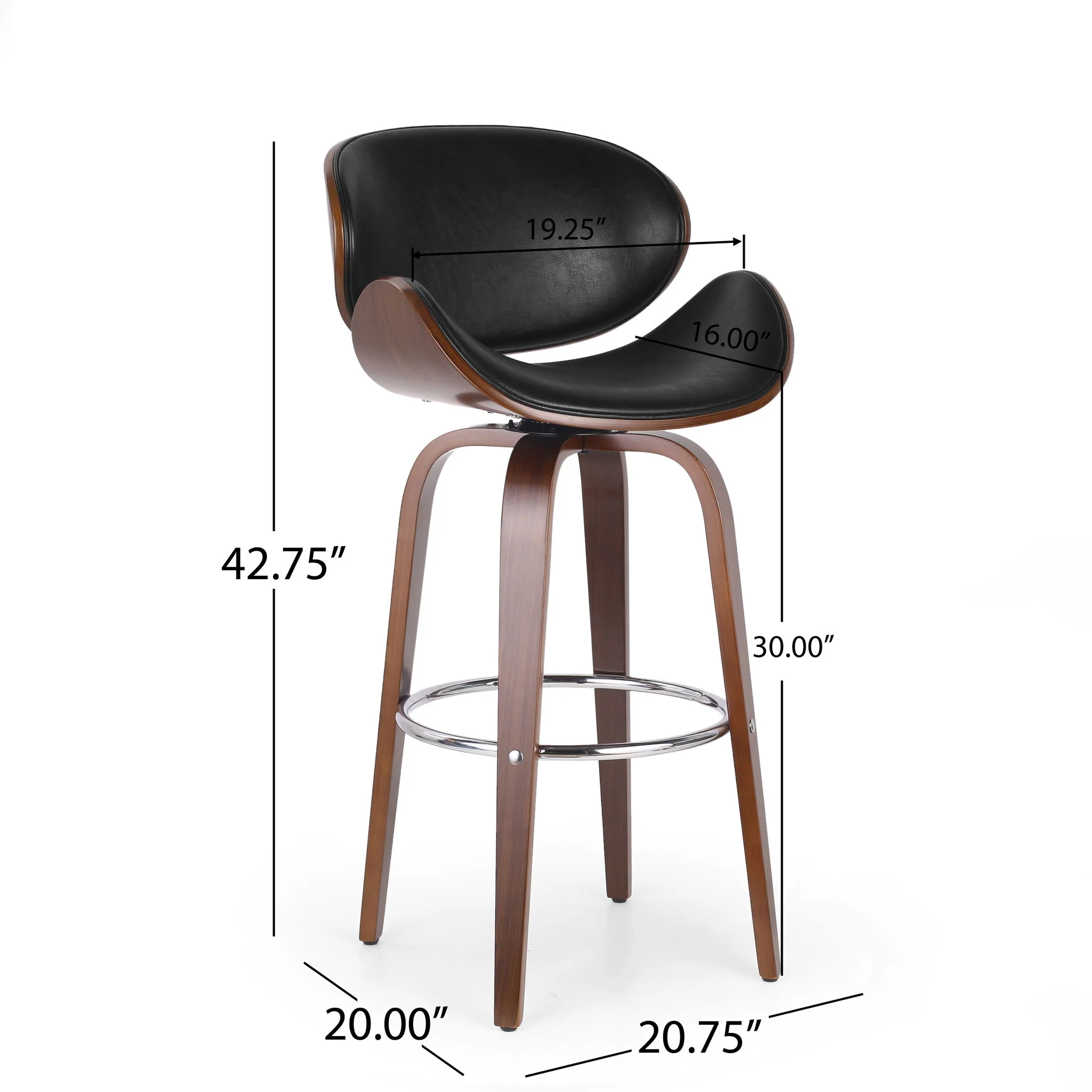 Lumos - Mid Century Modern Upholstered Swivel Barstool - Image 9