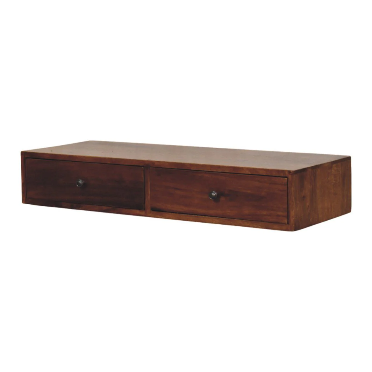 Lunar - 2 Drawer Wall Mounted Console - Brown - Image 2