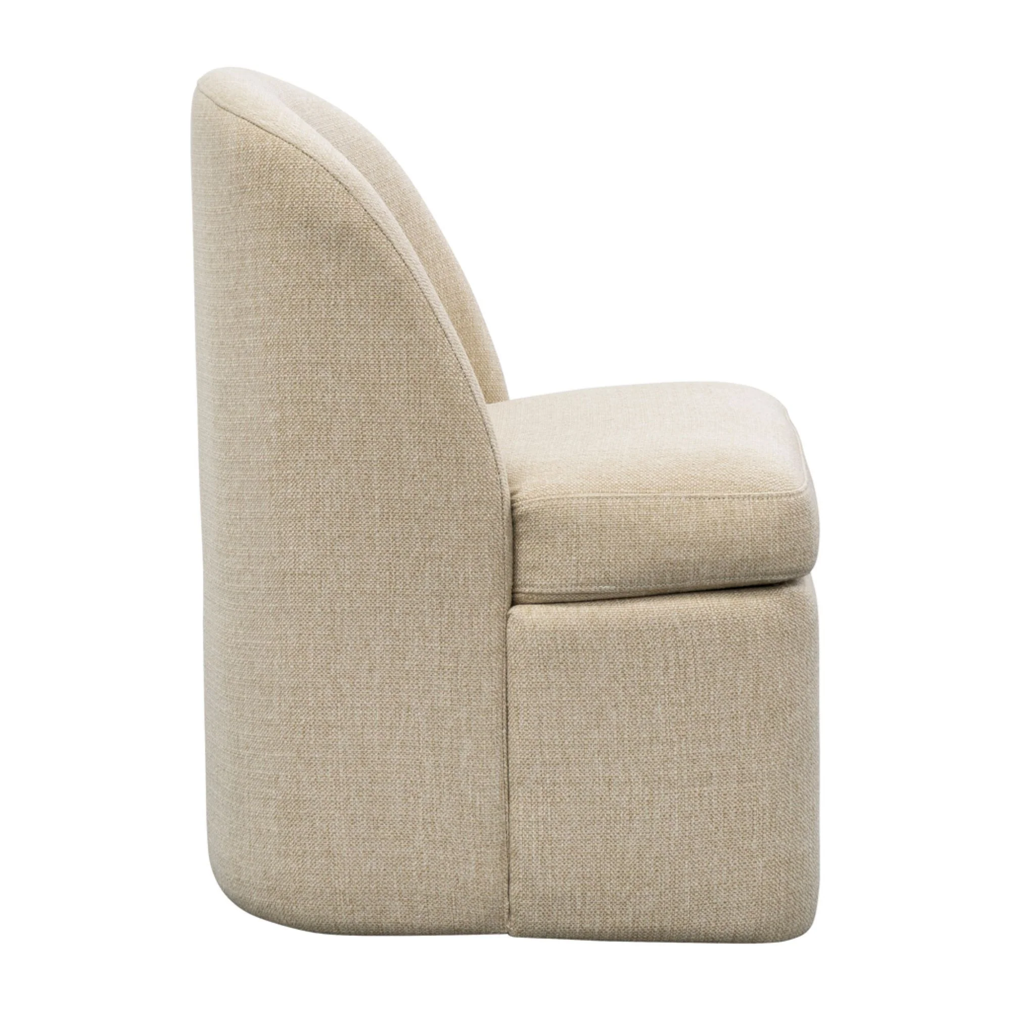 Lyra - One Size Dining Chair With Castors - Taupe - Image 2