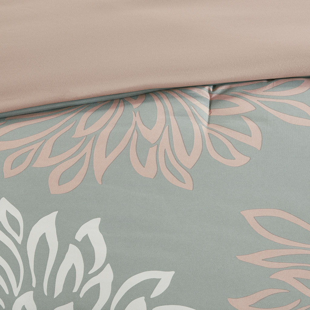 Maible - California King Complete Comforter And Sheet Set - Blush / Gray - Image 2