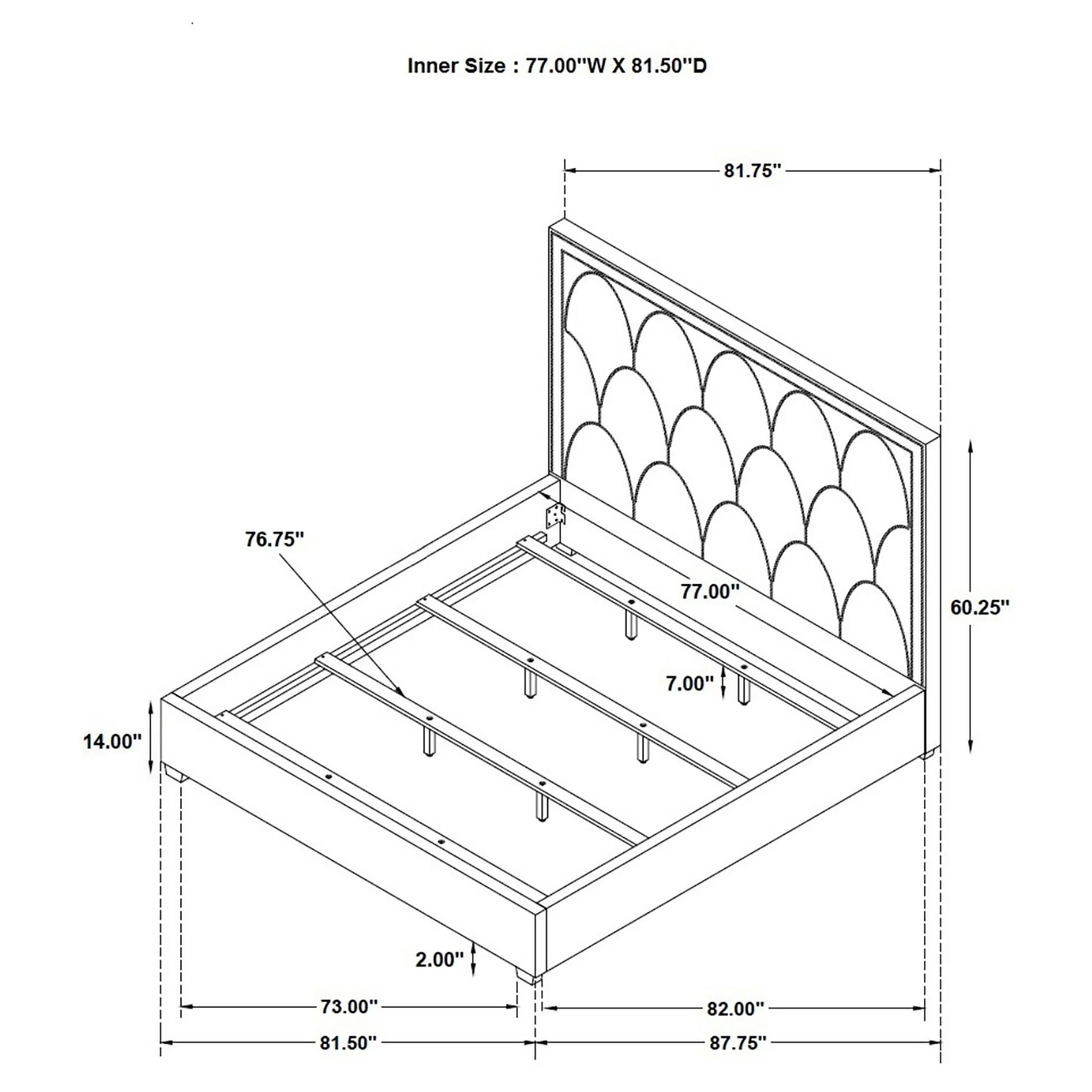 Maille - Panel Bed With Scalloped Headboard - Image 3