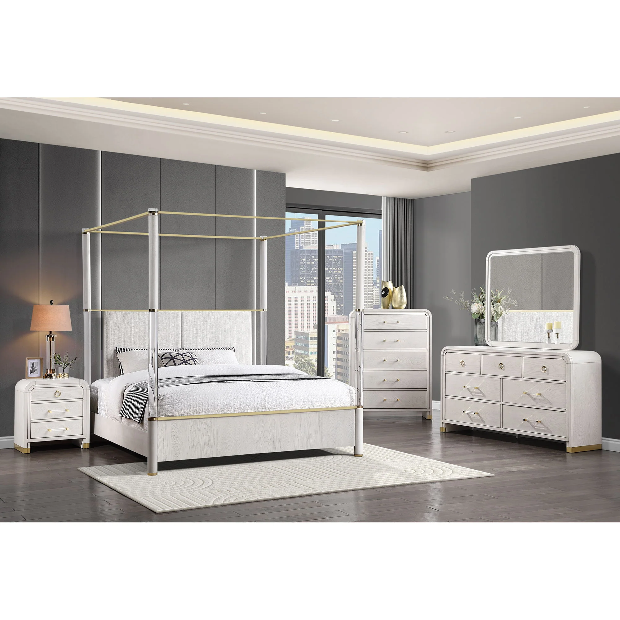 Malco - 4 Post Bed With Upholstered Headboard - Image 4