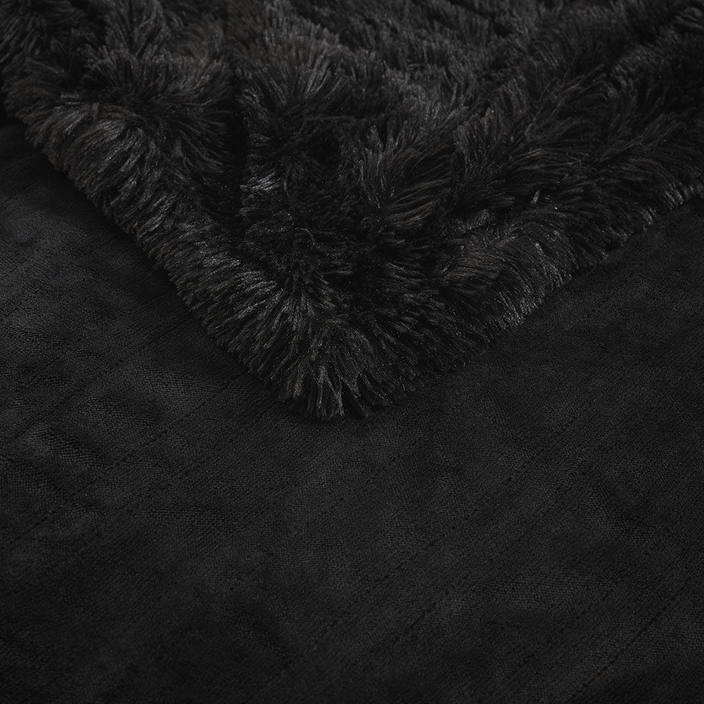 Malea - Shaggy Heated Throw - Black - Image 3