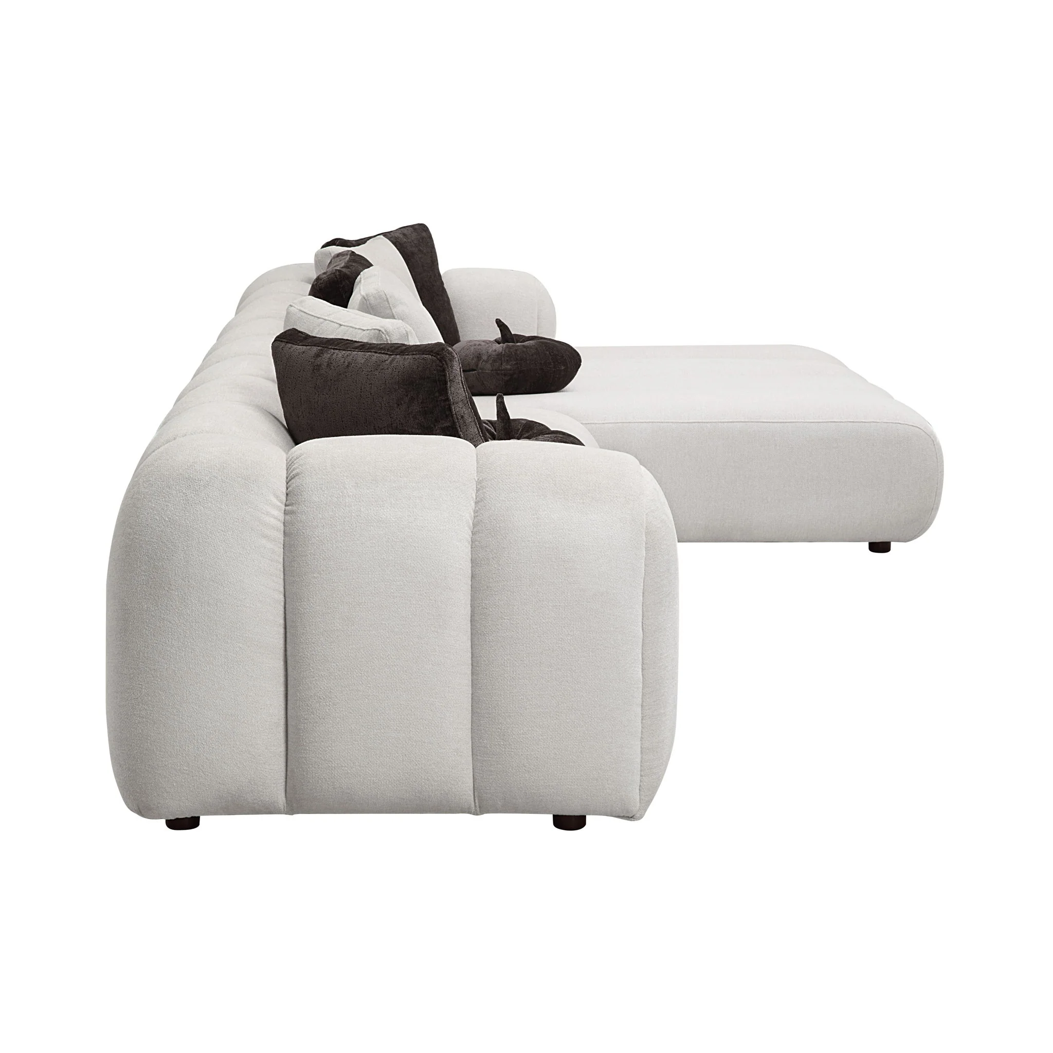 Manilla - Sectional Sofa With 8 Pillows - Ivory White - Image 2