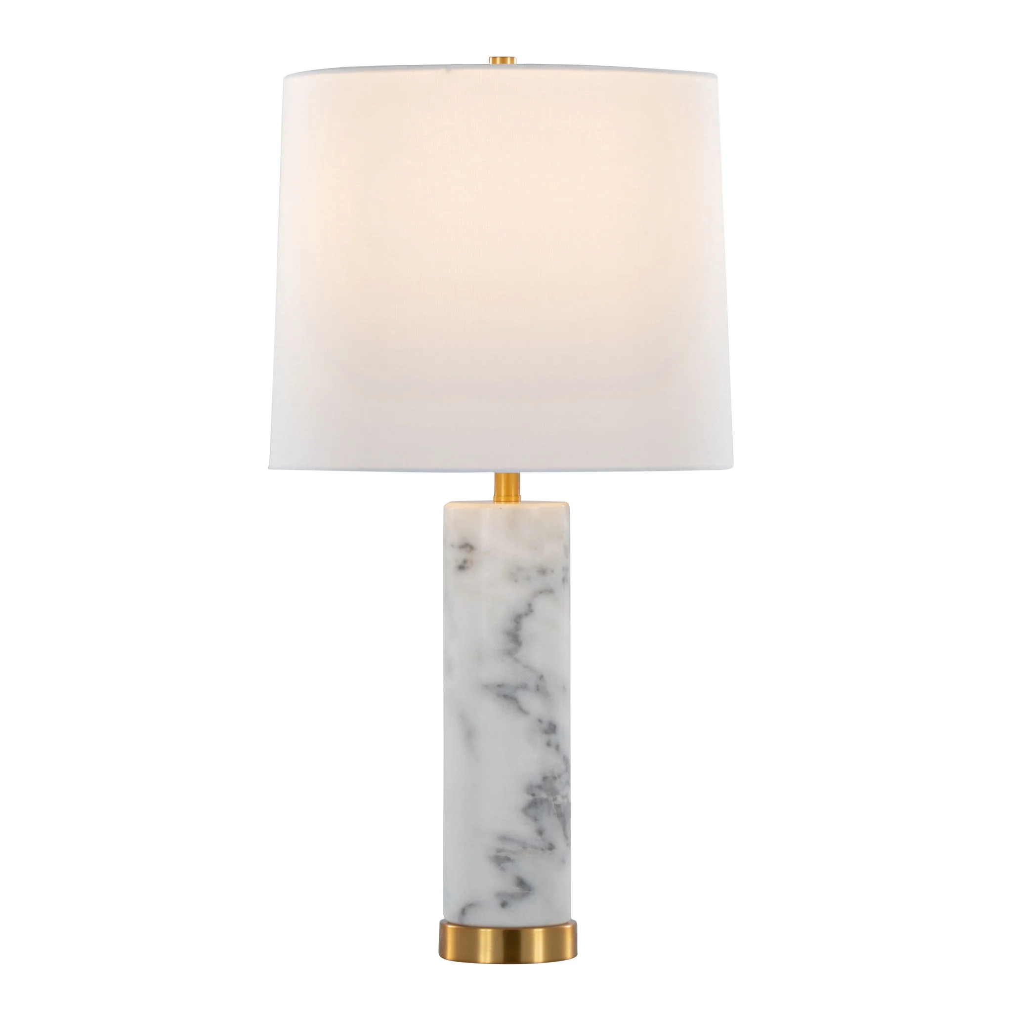 Marabella - Contemporary Marble Table Lamp (Set of 2) - Brass / White - Image 4