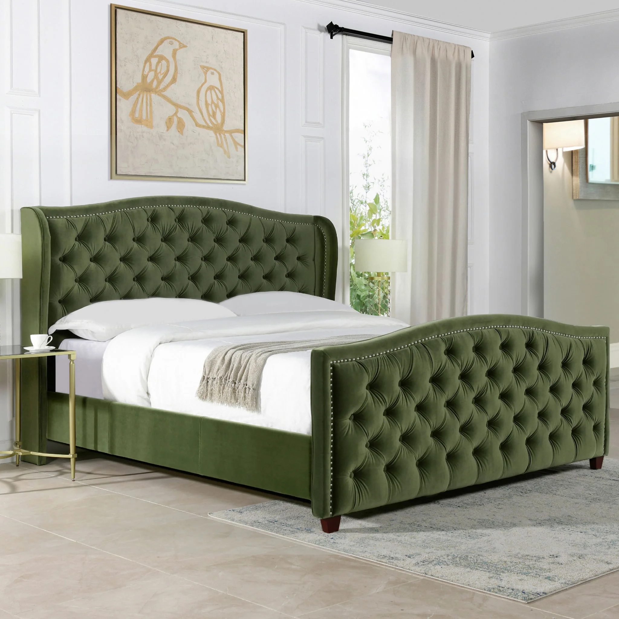 Marcella - Upholstered Shelter Headboard Bed Set - Image 29