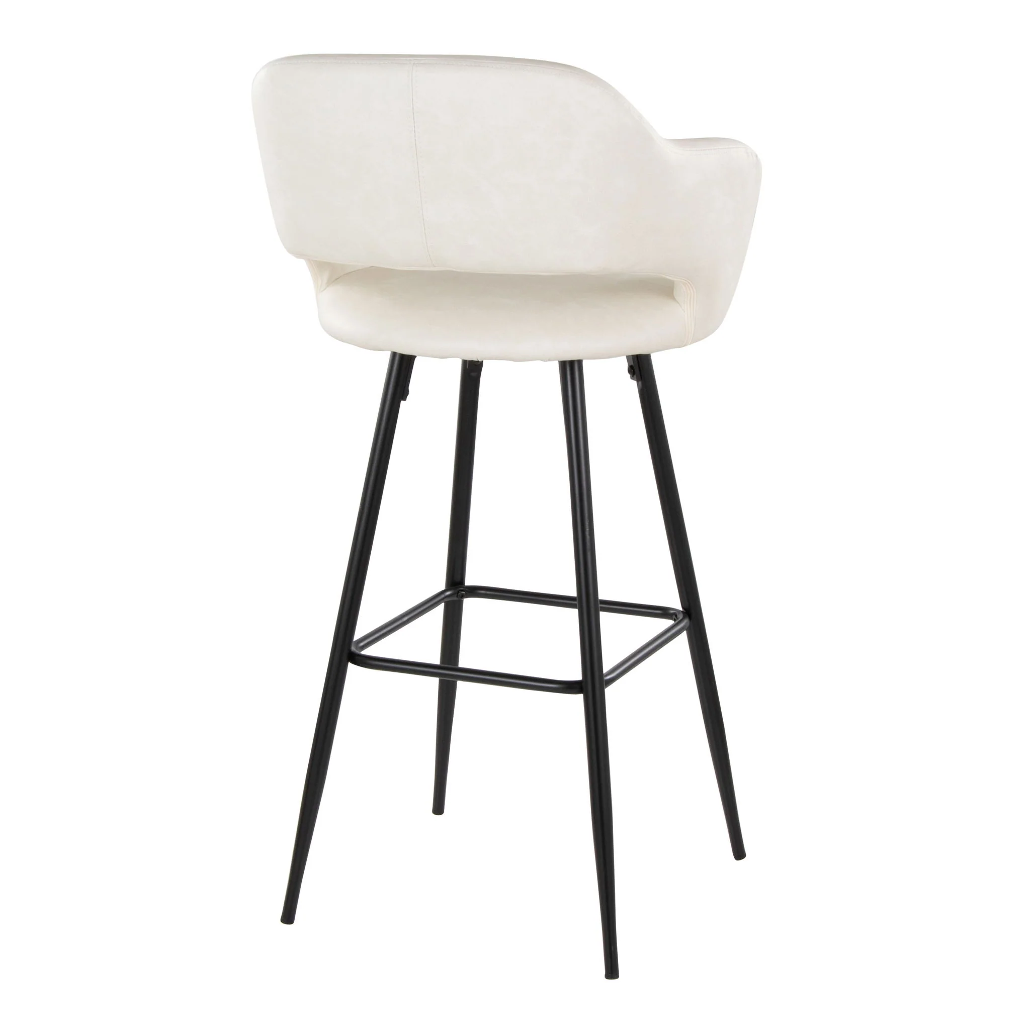Margarite - Contemporary Fixed Height BarStool With Square Footrest (Set of 2) - Image 8