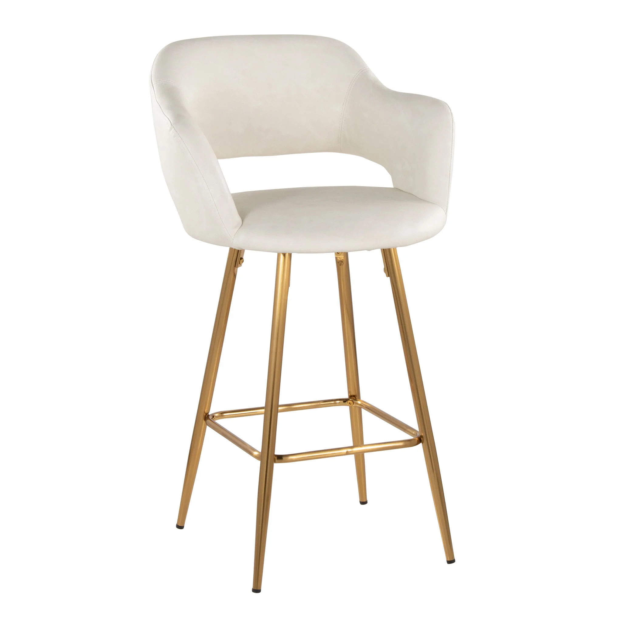 Margarite - Contemporary Fixed Height Counter Stool With Footrest (Set of 2) With Square - Image 9