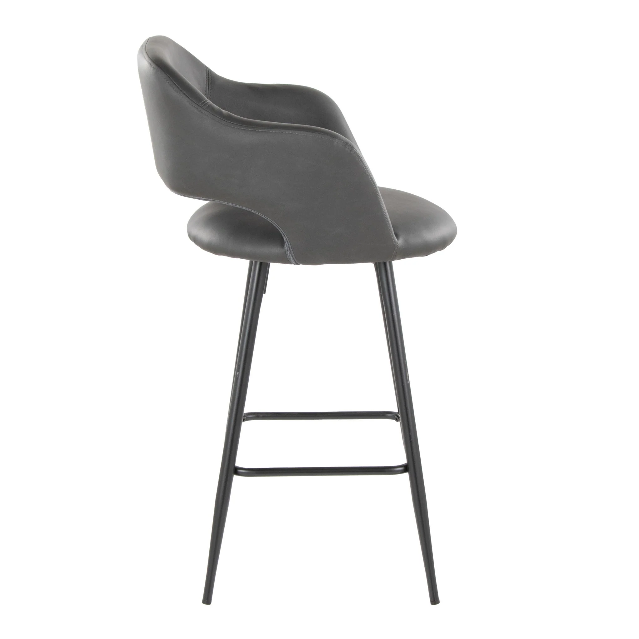 Margarite - Contemporary Fixed Height Counter Stool With Square Footrest (Set of 2) - Image 11