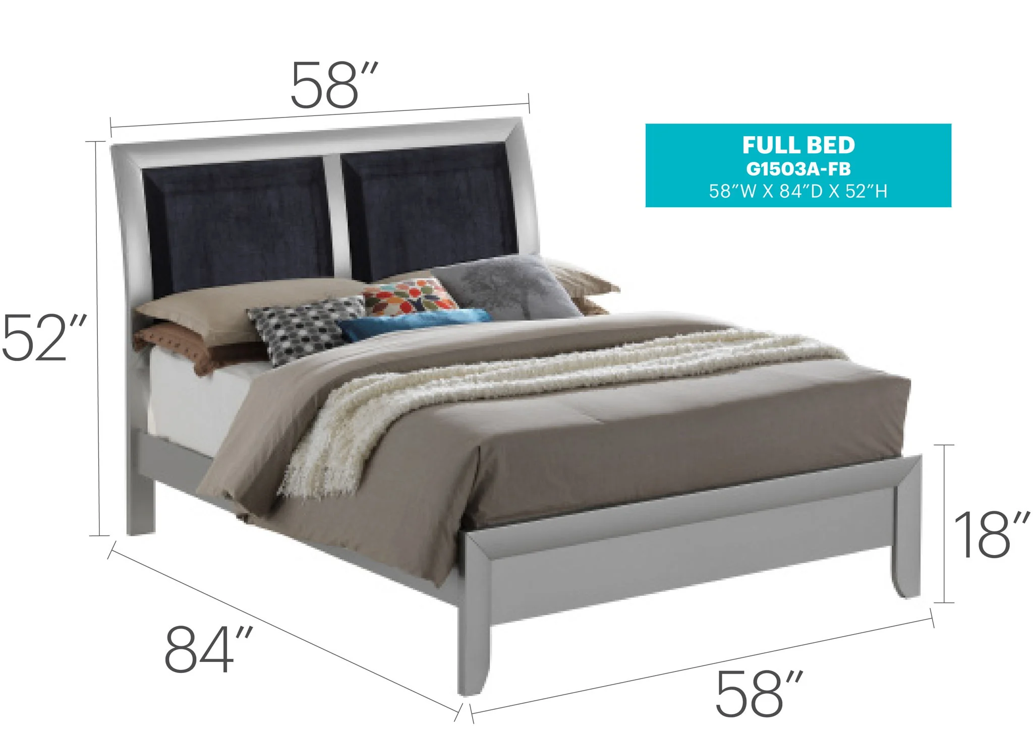 Padded Headboard Design Panel Bed - Image 4