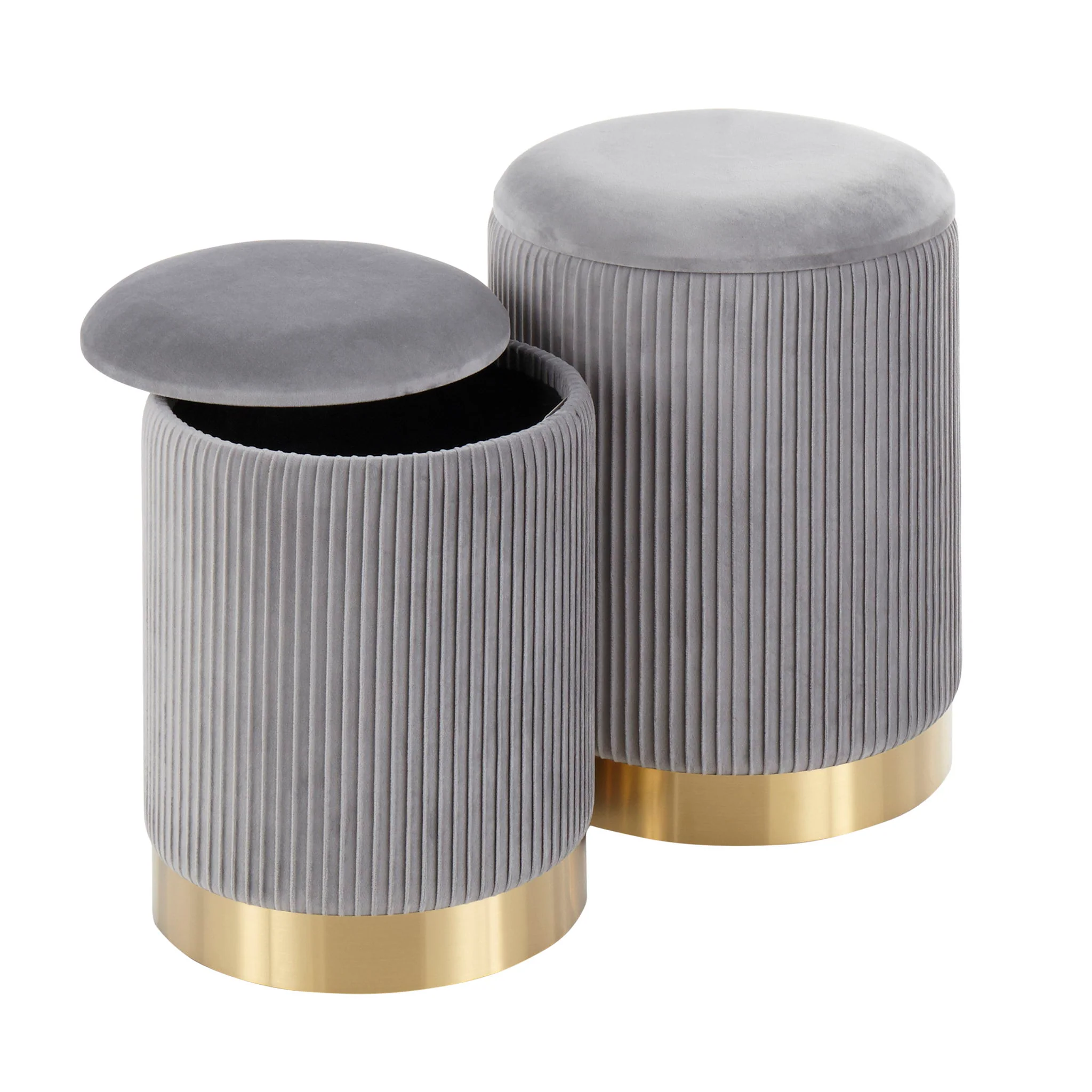 Marla - Contemporary Nesting Pleated Ottoman Set - Image 12