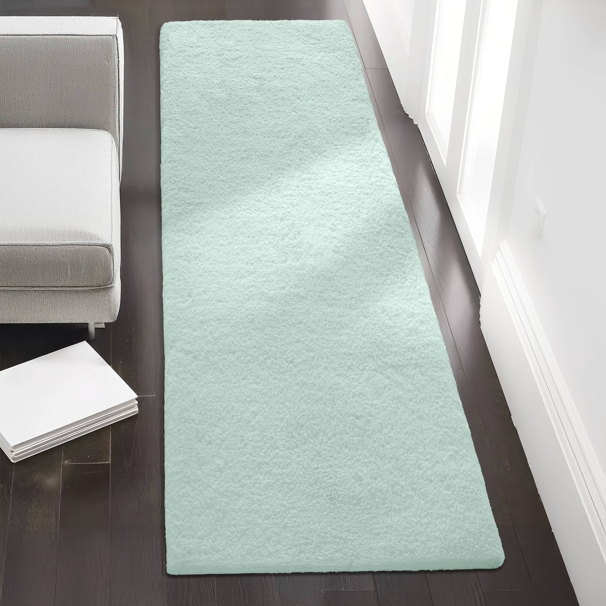 Marshmallow - 24" x 40" Bath Rug - Seafoam - Image 4