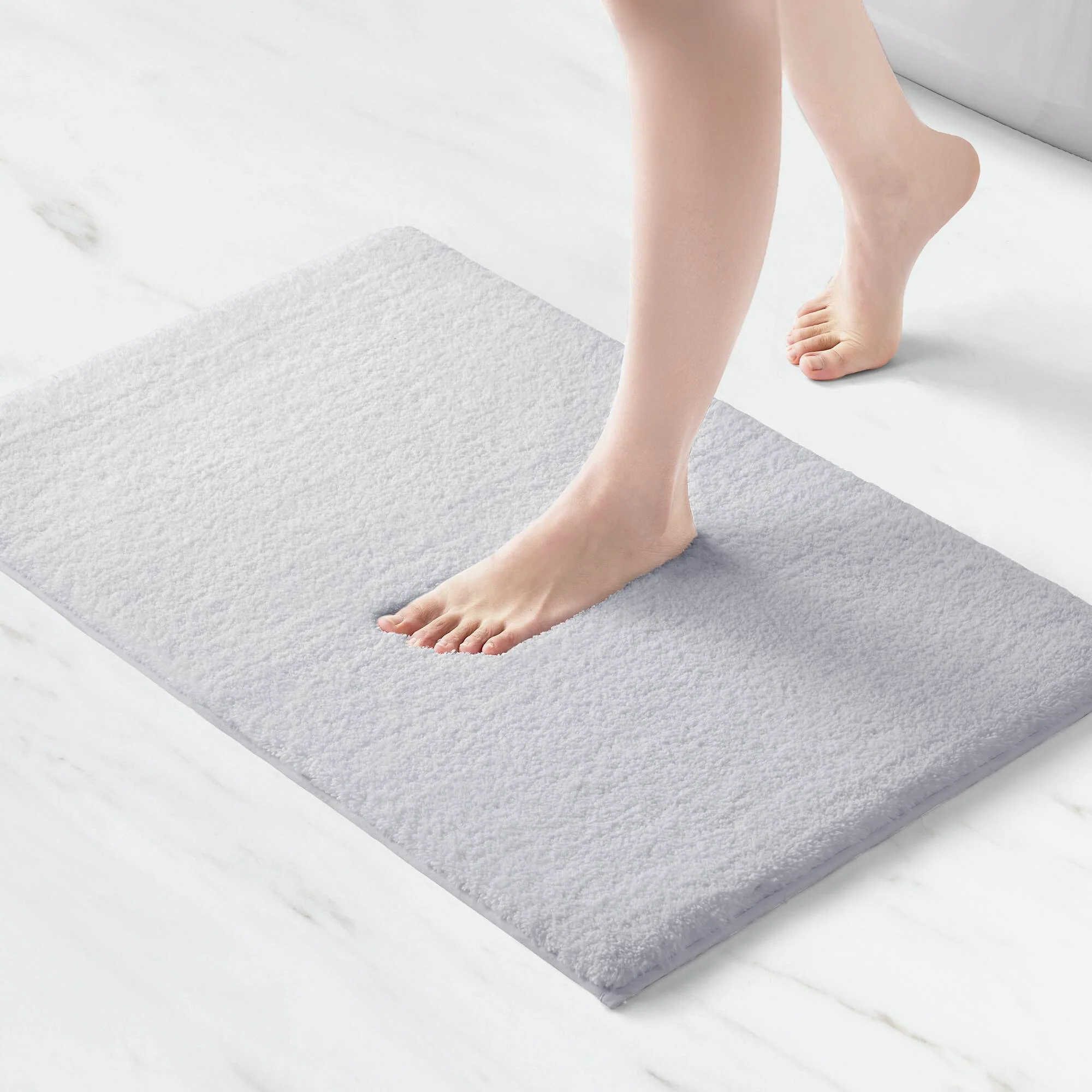 Marshmallow - 24" x 72" Bath Rug - Pearl Silver - Image 4
