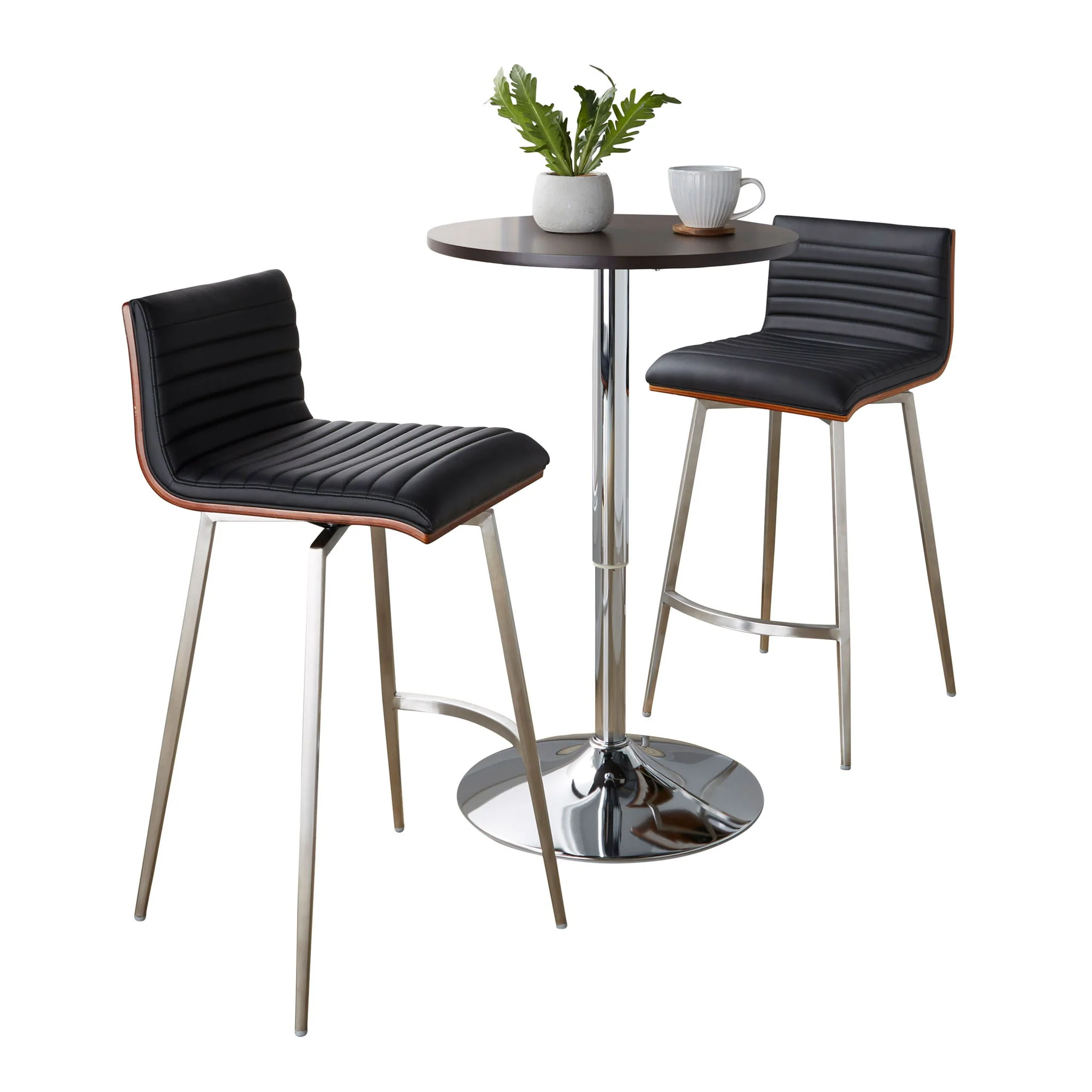 Mason - 3 Piece Swivel Mid Century Modern Counter Height Dining Set With Adjustable Table - Image 5