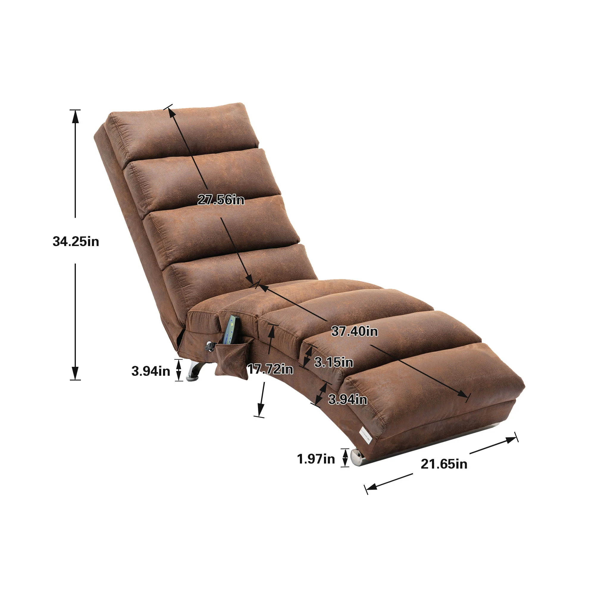 Massage Chaise Lounge Indoor With Remote Control, Ergonomic Electric Massage Lounger - Image 32
