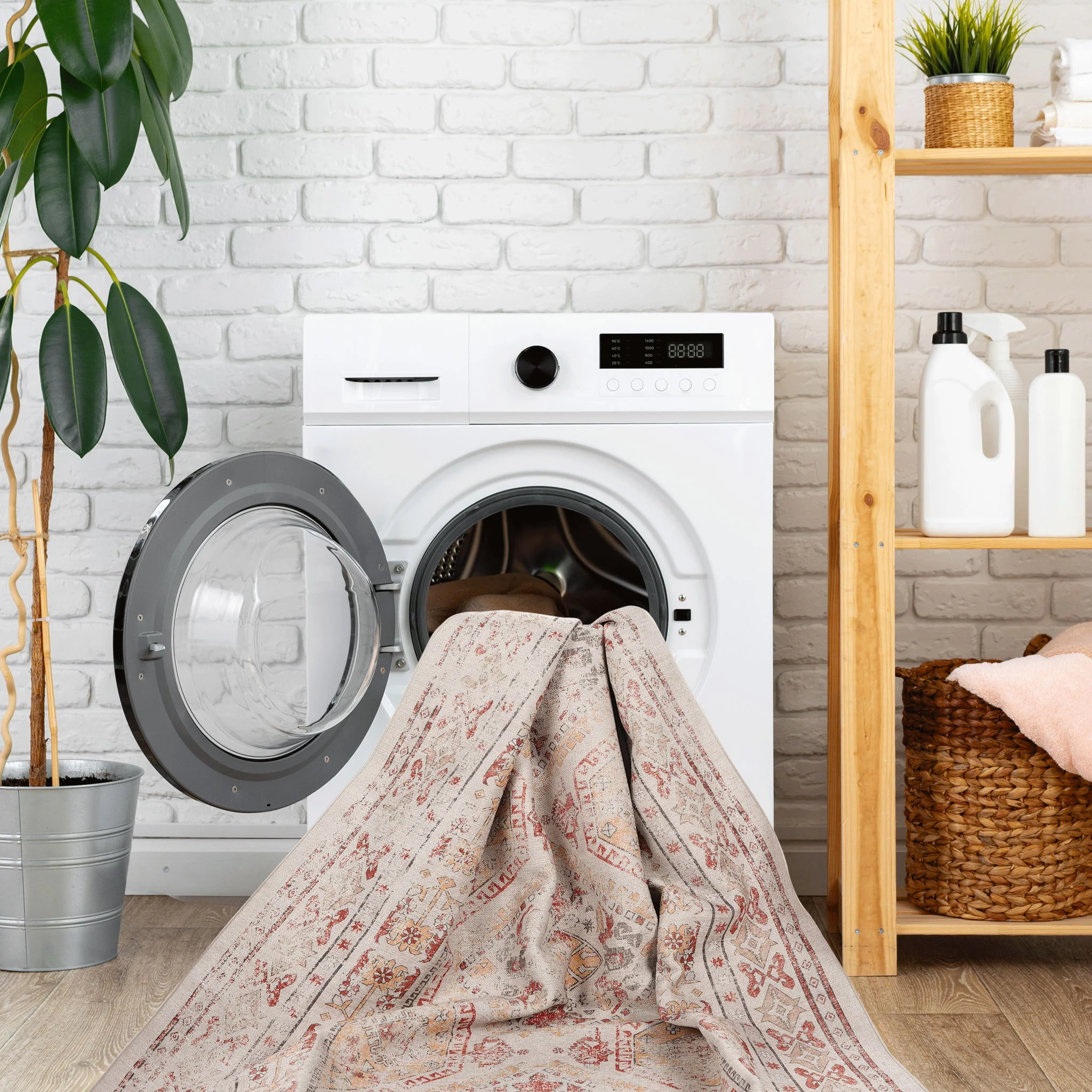 Maval - 6' X 9' Washable Area Rug - Beige - Image 4