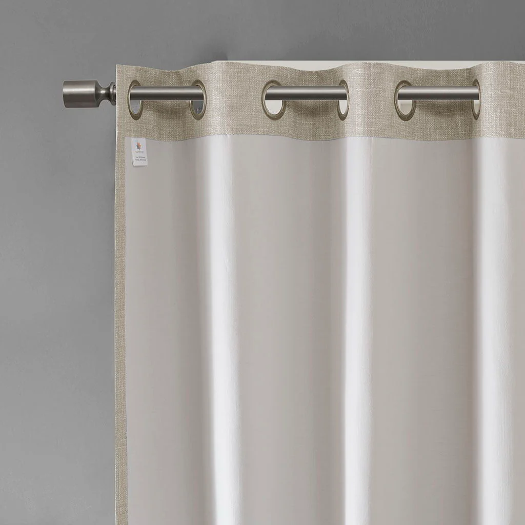 Maya - Printed Heathered Total Blackout Window Patio Panel - Taupe - Image 2
