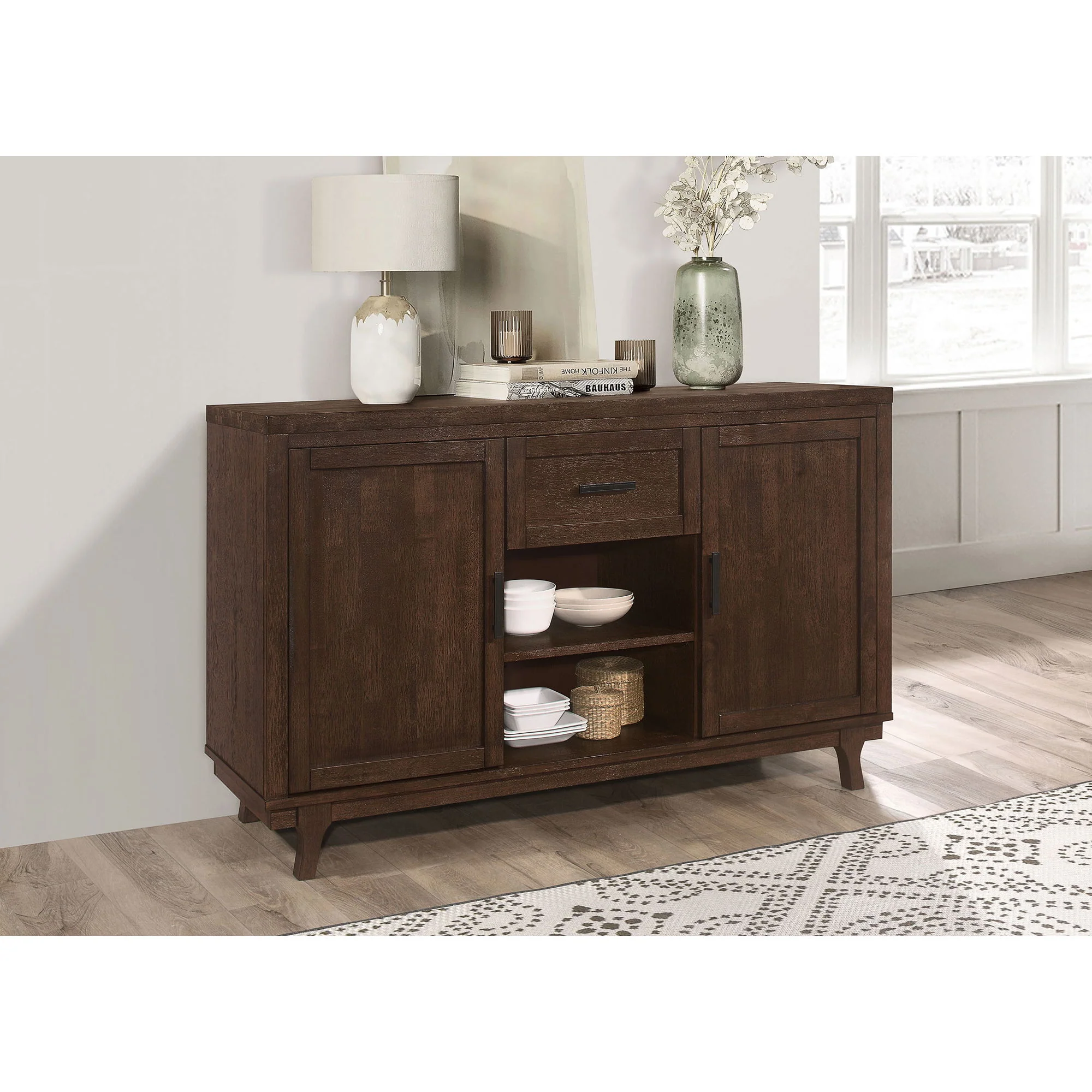 Mccall - 2 Door Server With 1 Drawer - Brown Oak - Image 2