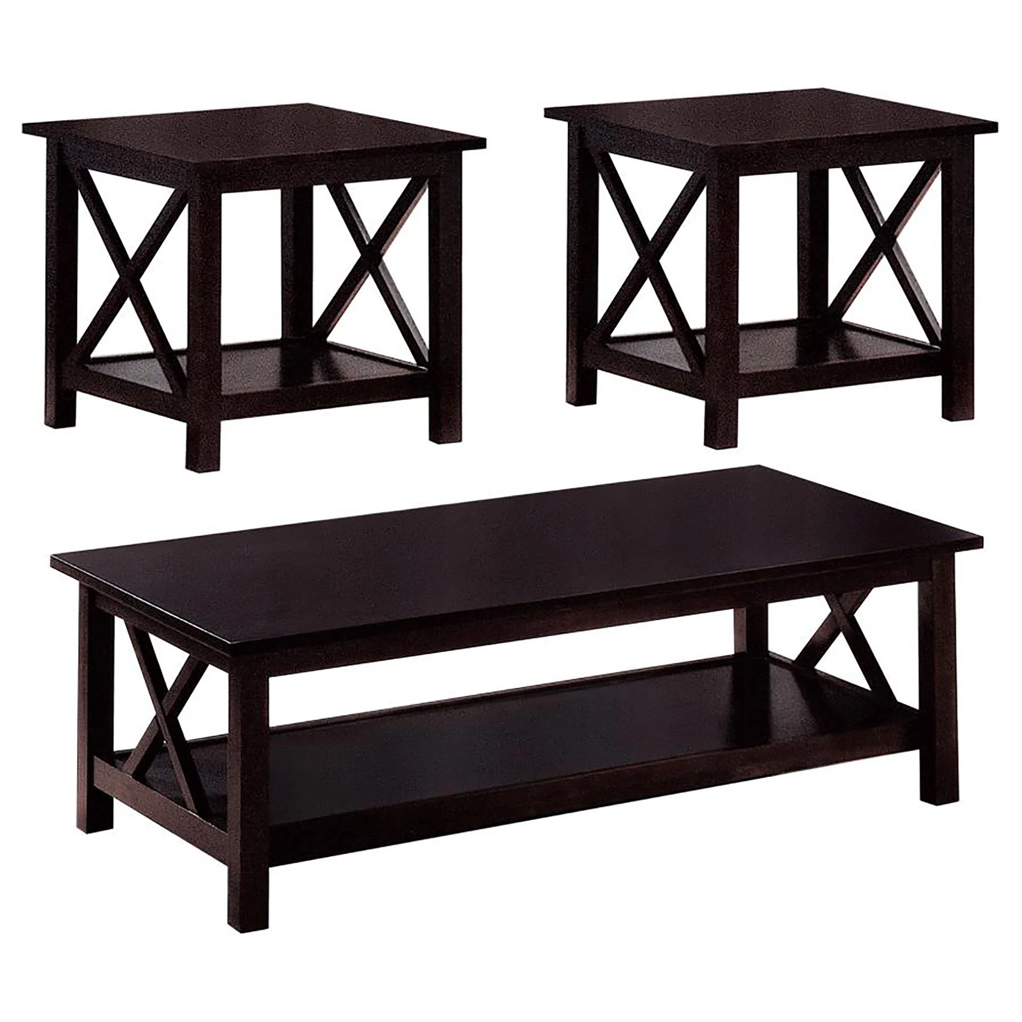 Merlot 3 Piece Occasional Set - Brown
