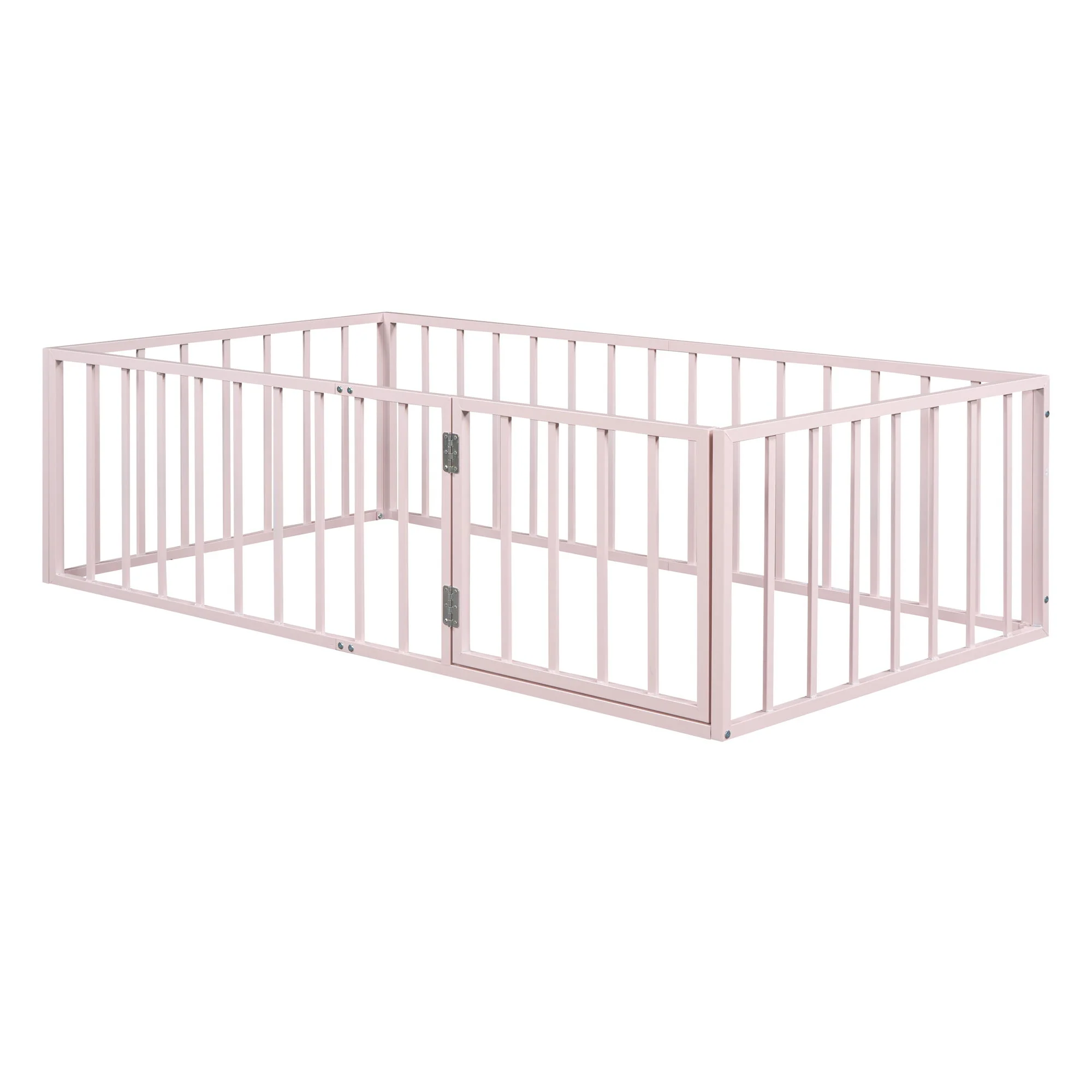 Metal Floor Bed Frame With Fence And Door - Image 31