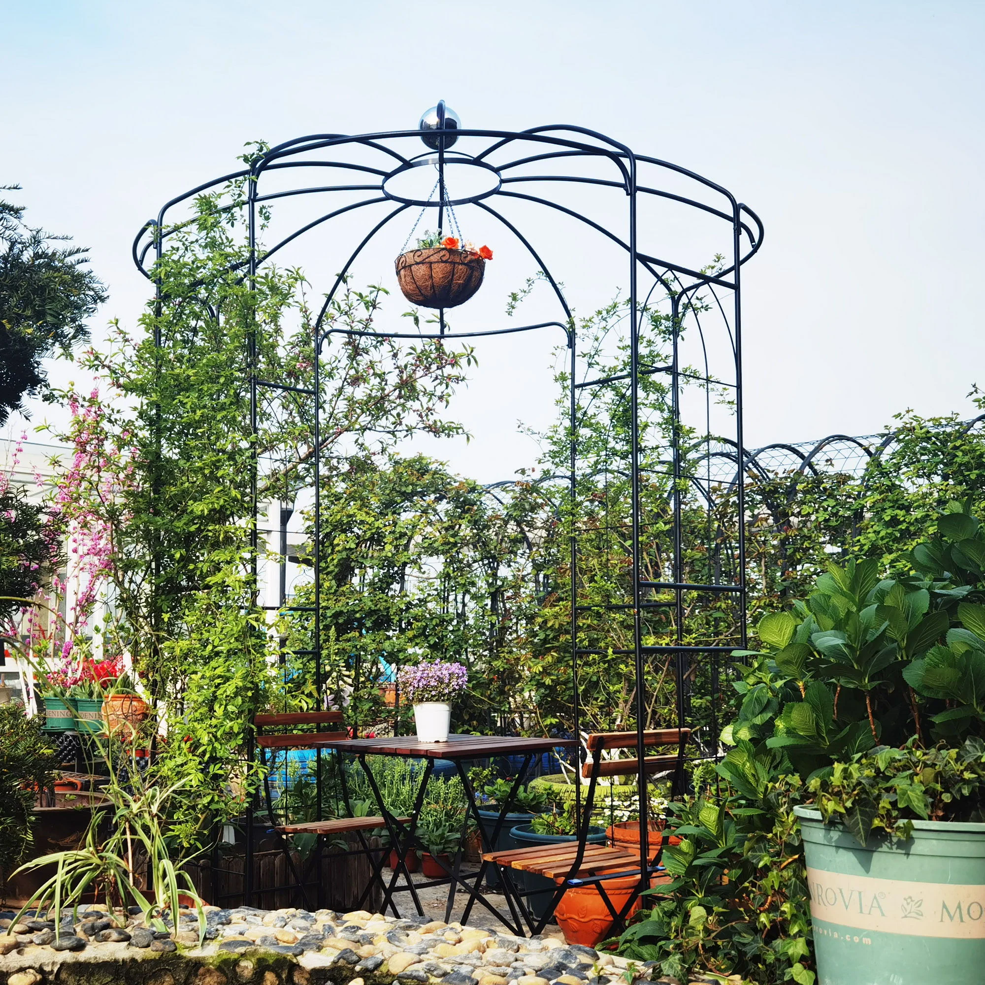 Metal Garden Arch Iron Garden Arbors Gazebo Dia High Birdcage Shape Pergola Pavilion For Wedding Ceremony - Image 2