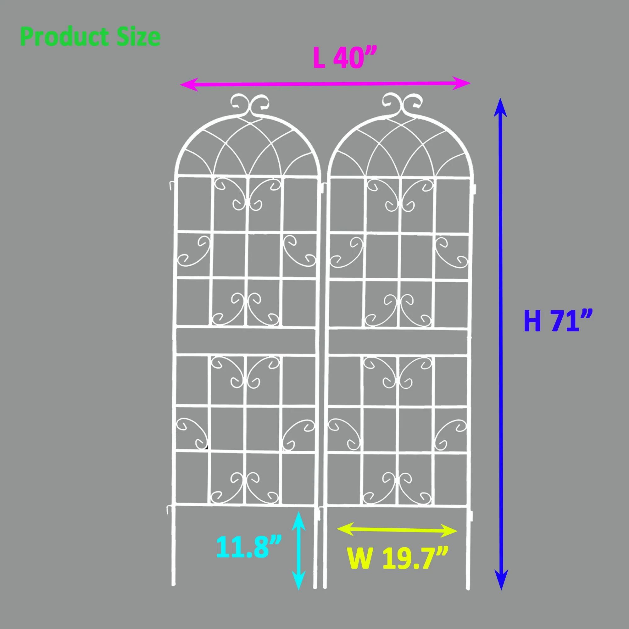 Metal Garden Rustproof Trellis For Climbing Plants Outdoor Flower Support - Image 13