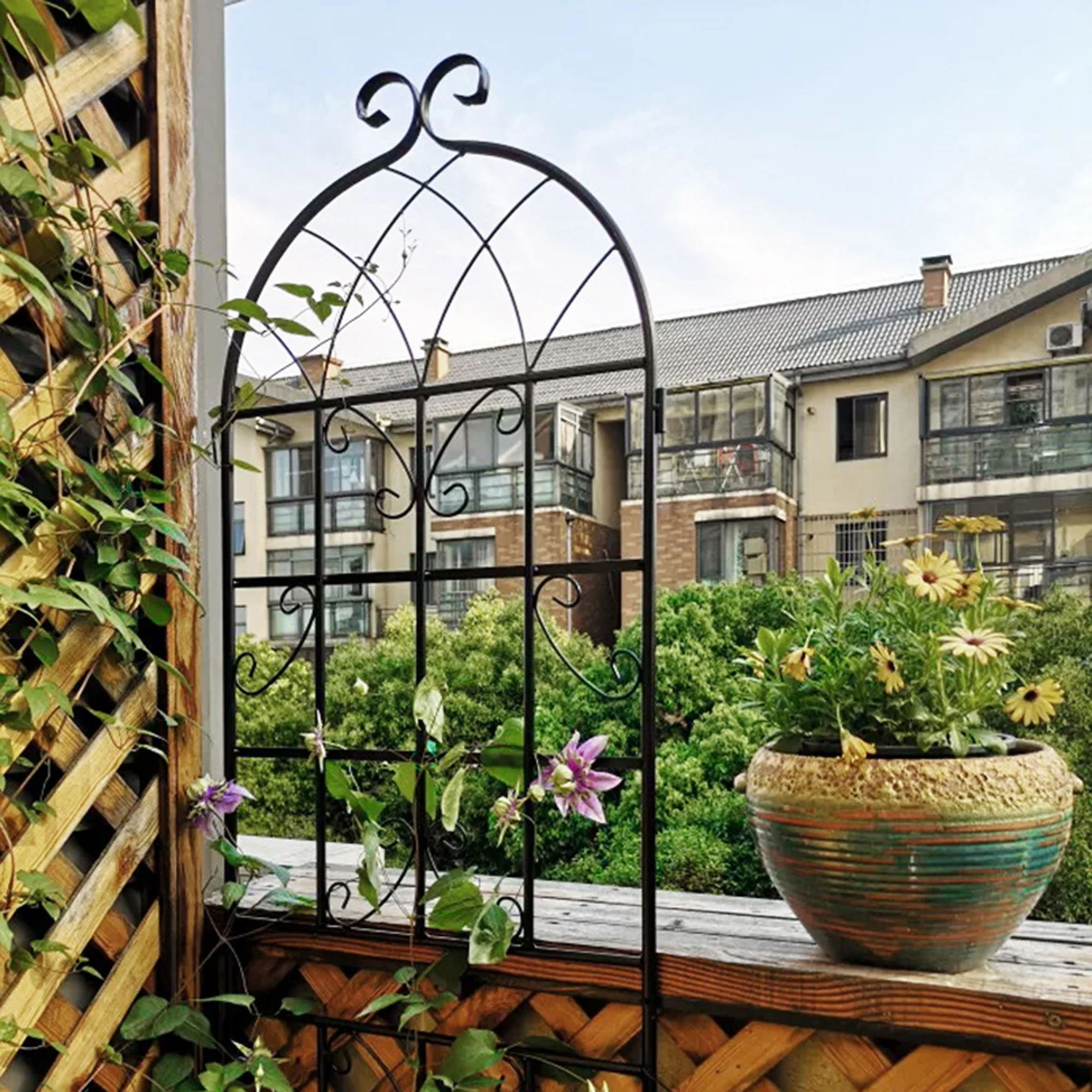 Metal Garden Rustproof Trellis For Climbing Plants Outdoor Flower Support - Image 20
