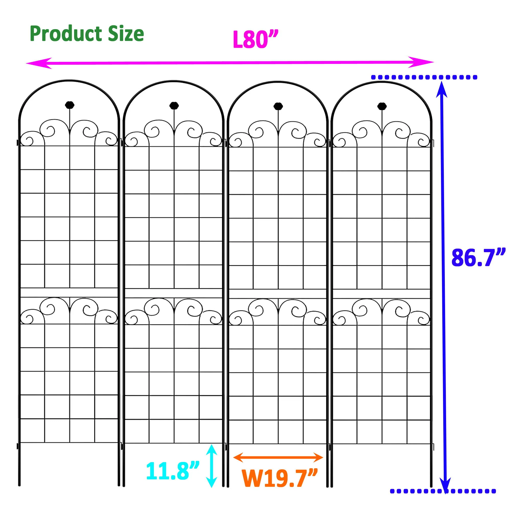 Metal Garden Trellis For Climbing Plants Outdoor Rustproof Plant Support Rose Trellis Netting Trellis - Image 5