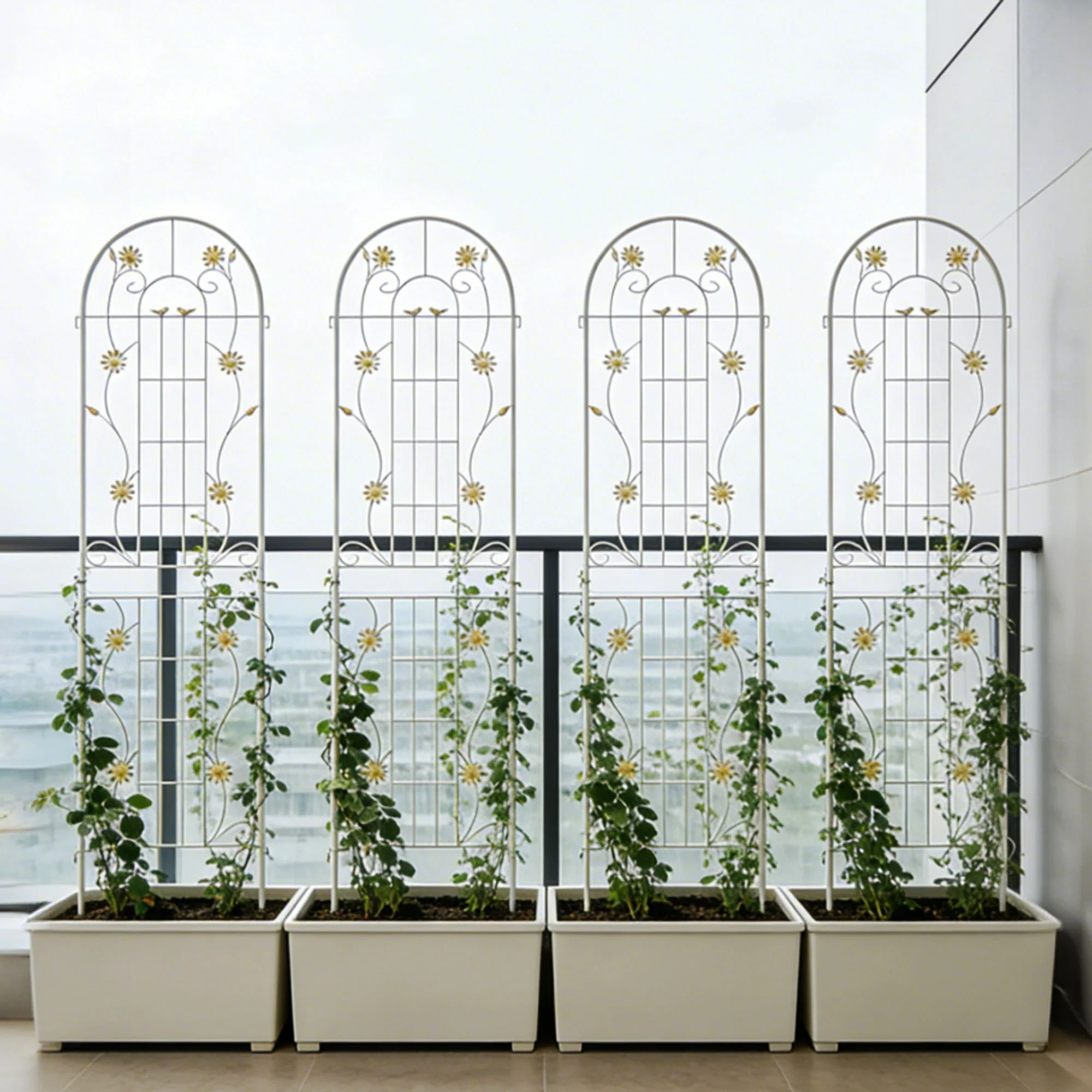 Metal Garden Trellis Rustproof Trellis For Climbing Plant Outdoor Flower Support - Image 4