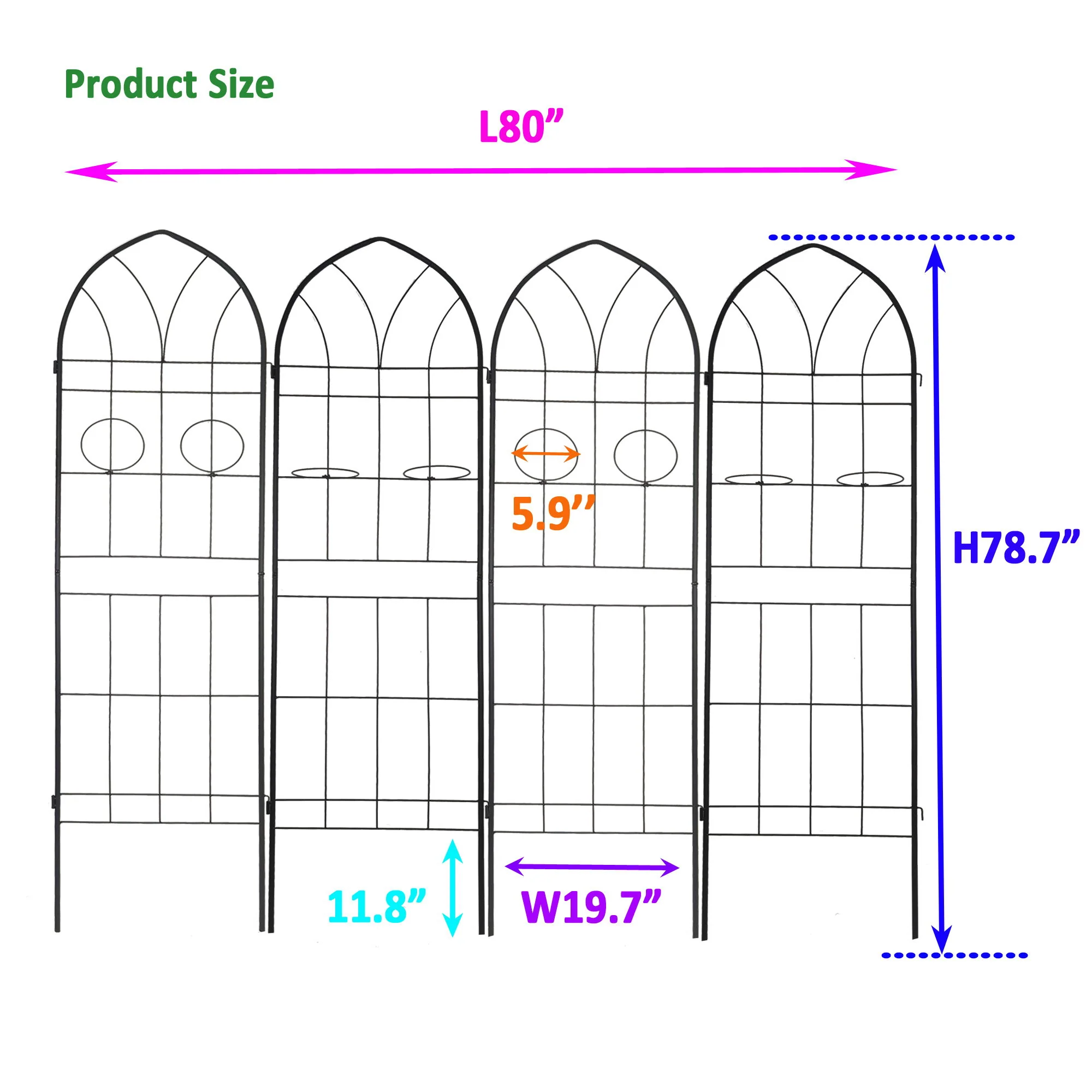Metal Garden Trellis Rustproof Trellis For Climbing Plant, Outdoor Flower Support - Image 3