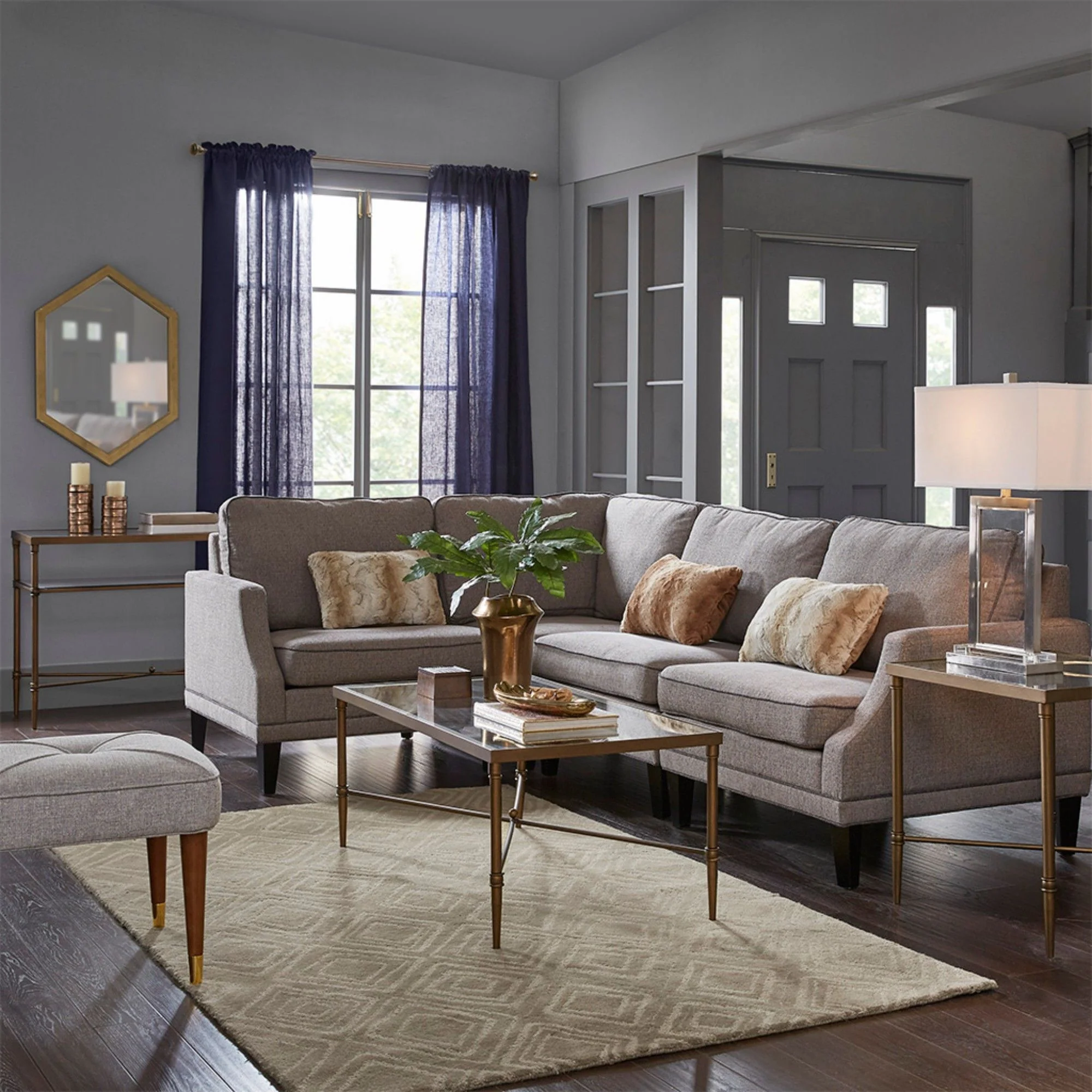Metal Rectangle Coffee Table With Tempered Glass Top - Bronze - Image 2