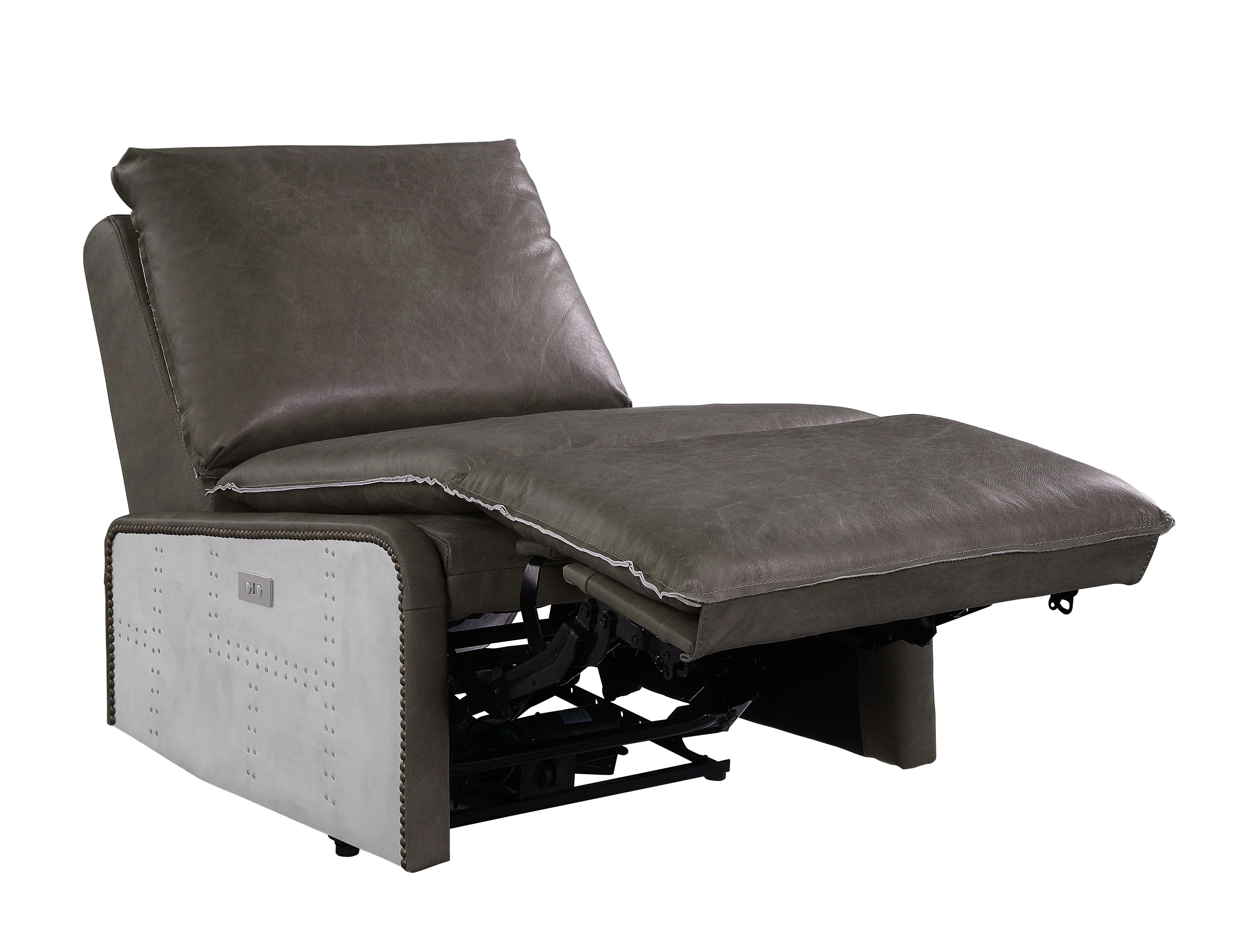 Metier - Power Motion Recliner - Gray / Aluminum - Image 4