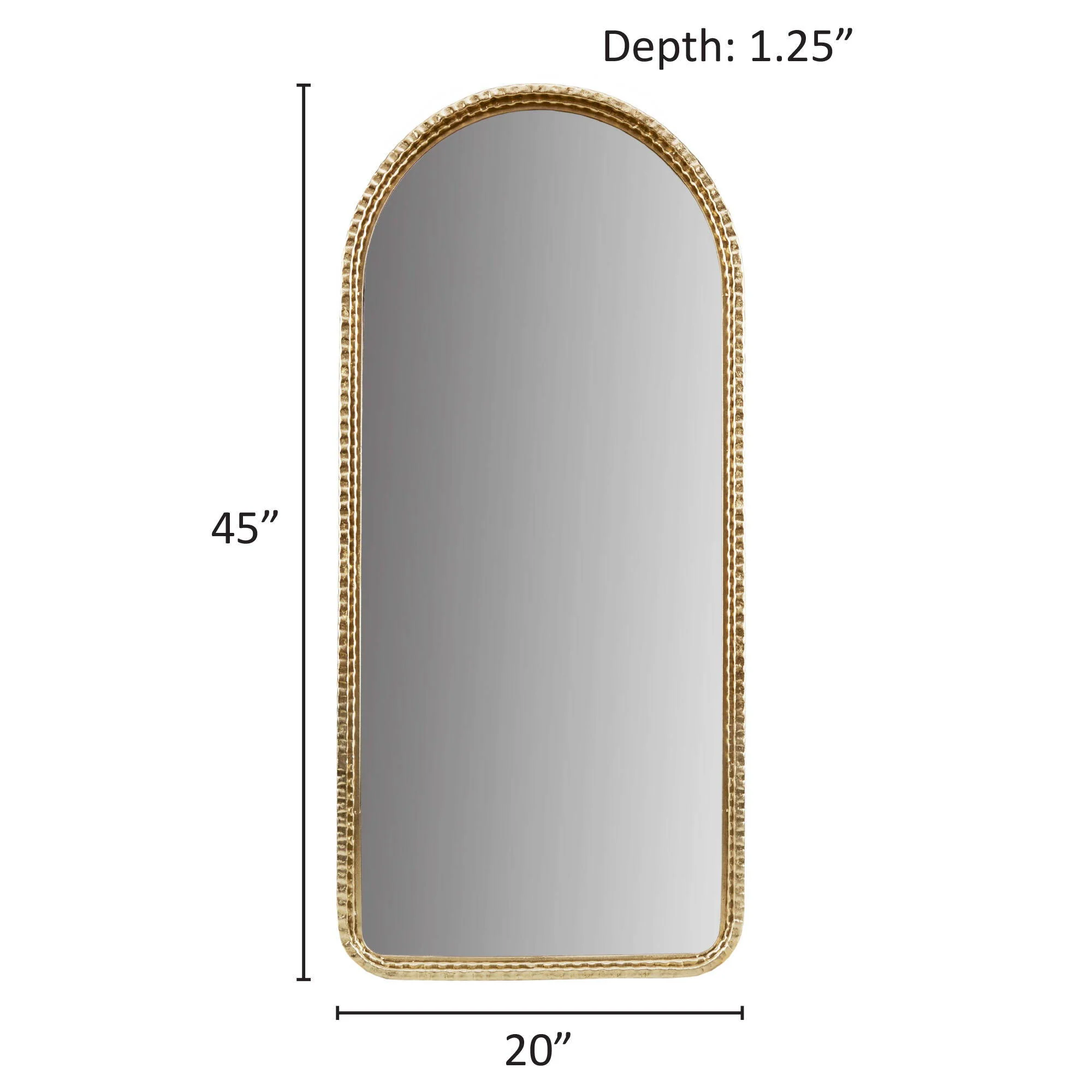 Mia - Gold Metal Arch Wall Mirror - Gold - Image 4