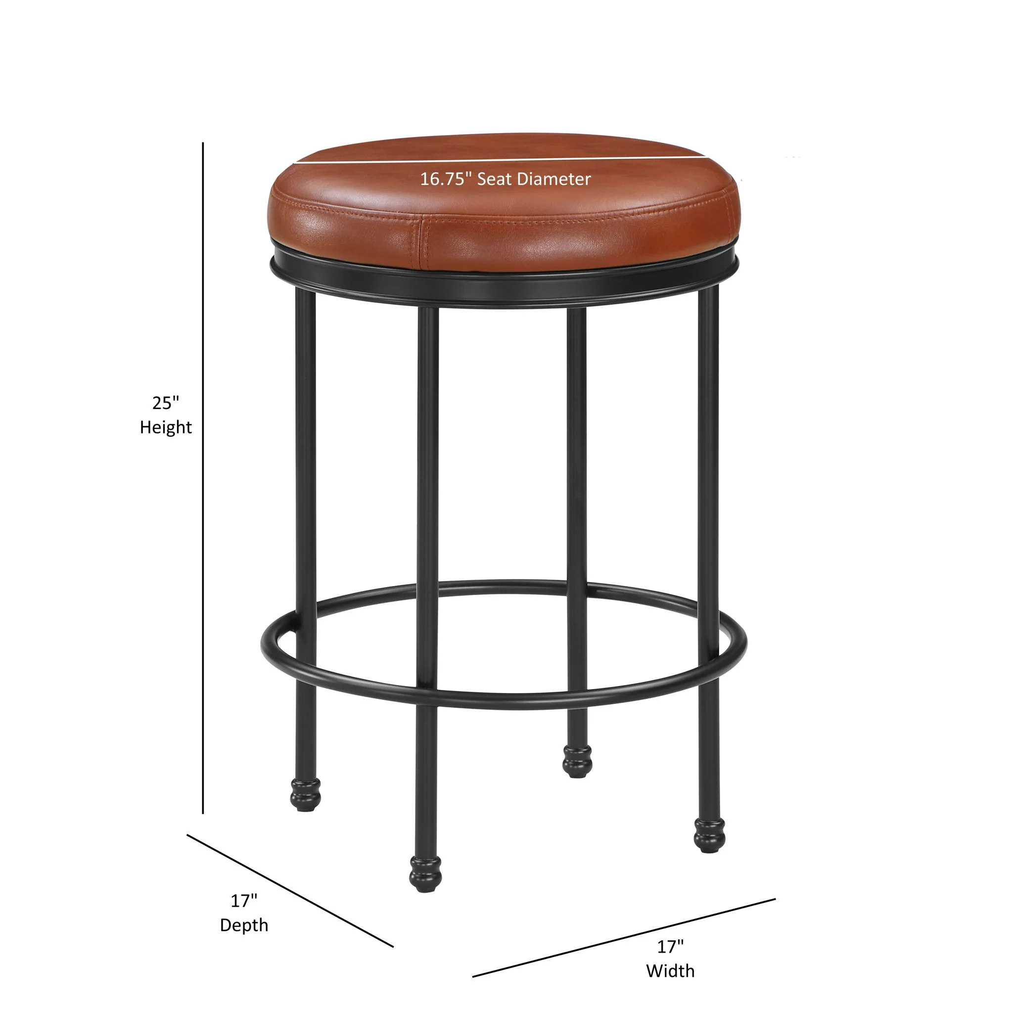 Michael - Backless Counter Height Stool - Caramel - Image 2