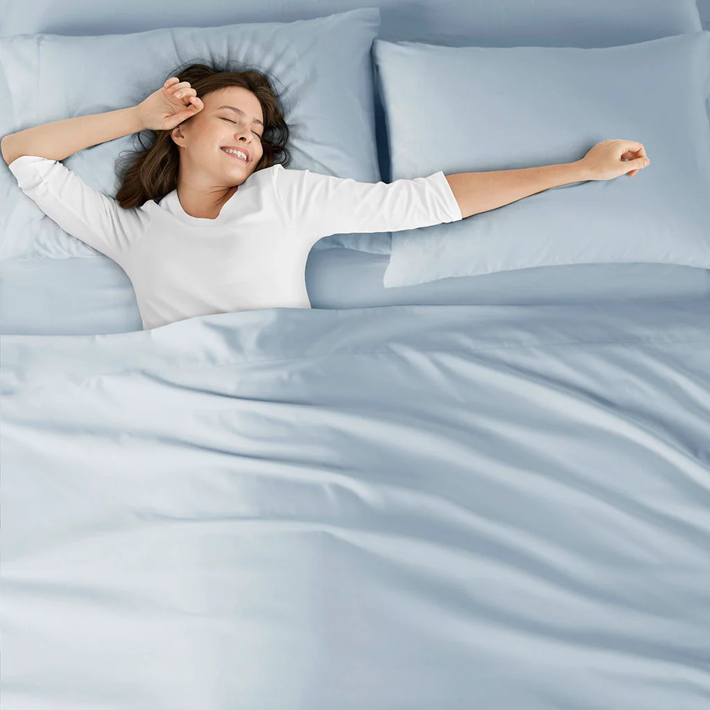 Microfiber - All Season Soft Touch Sheet Set - Light Blue - Image 3