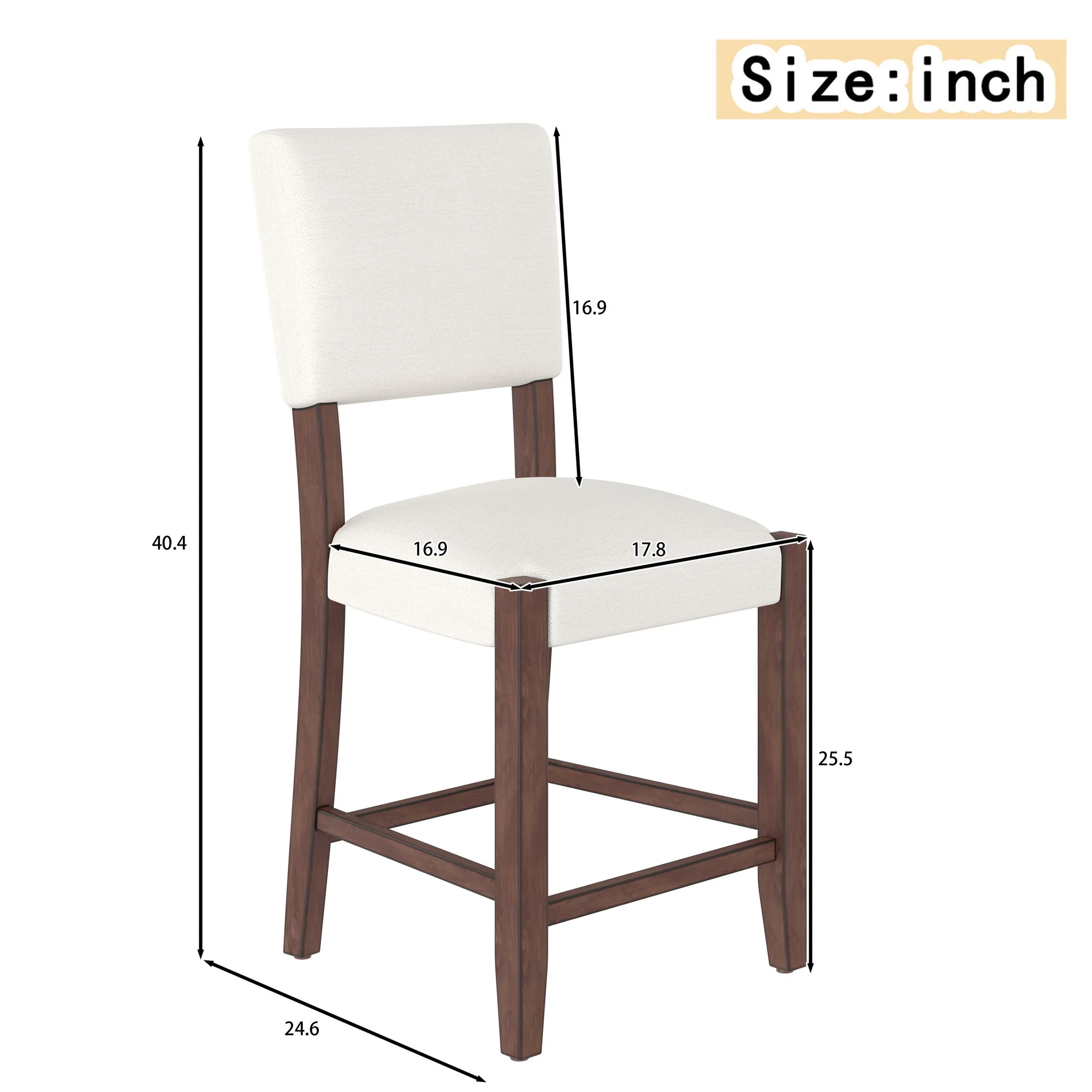 Mid Century Modern Bar Stools, Upholstered Counter Chairs - Image 3